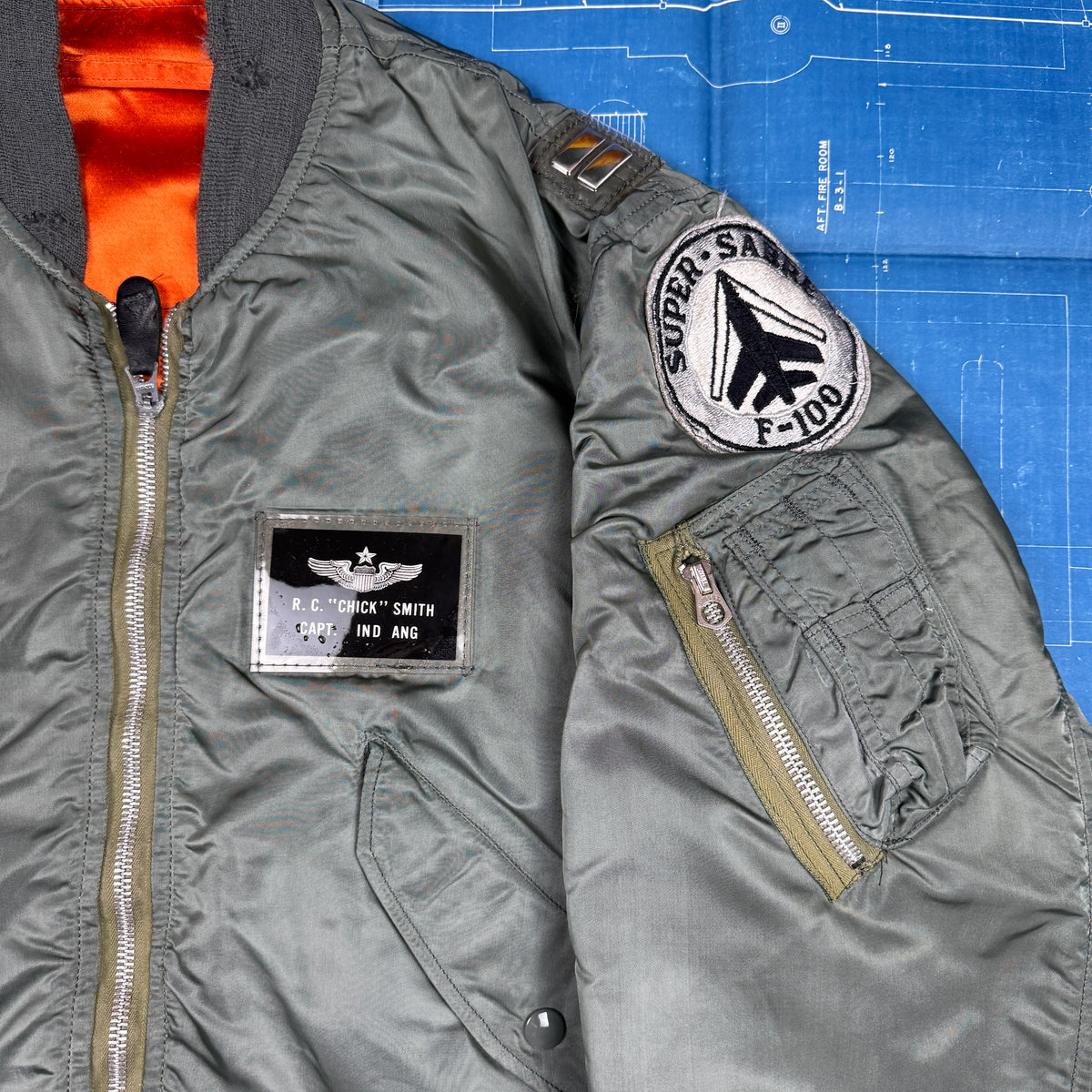 USAF 1974 L-2B Flight Jacket -  Patched & Named
