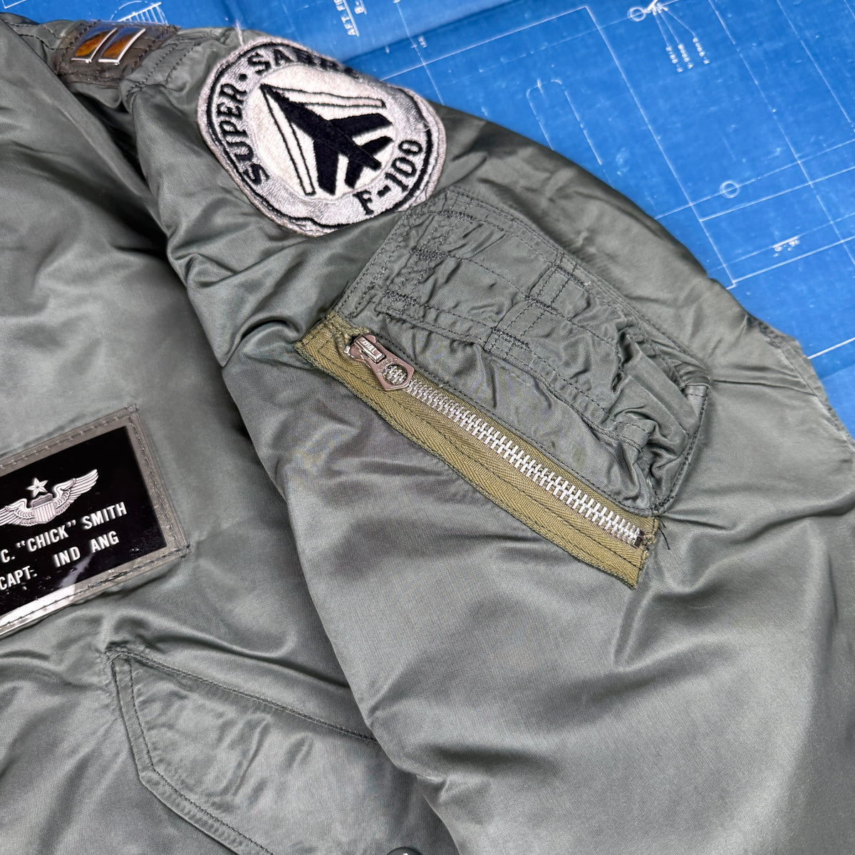USAF 1974 L-2B Flight Jacket -  Patched & Named