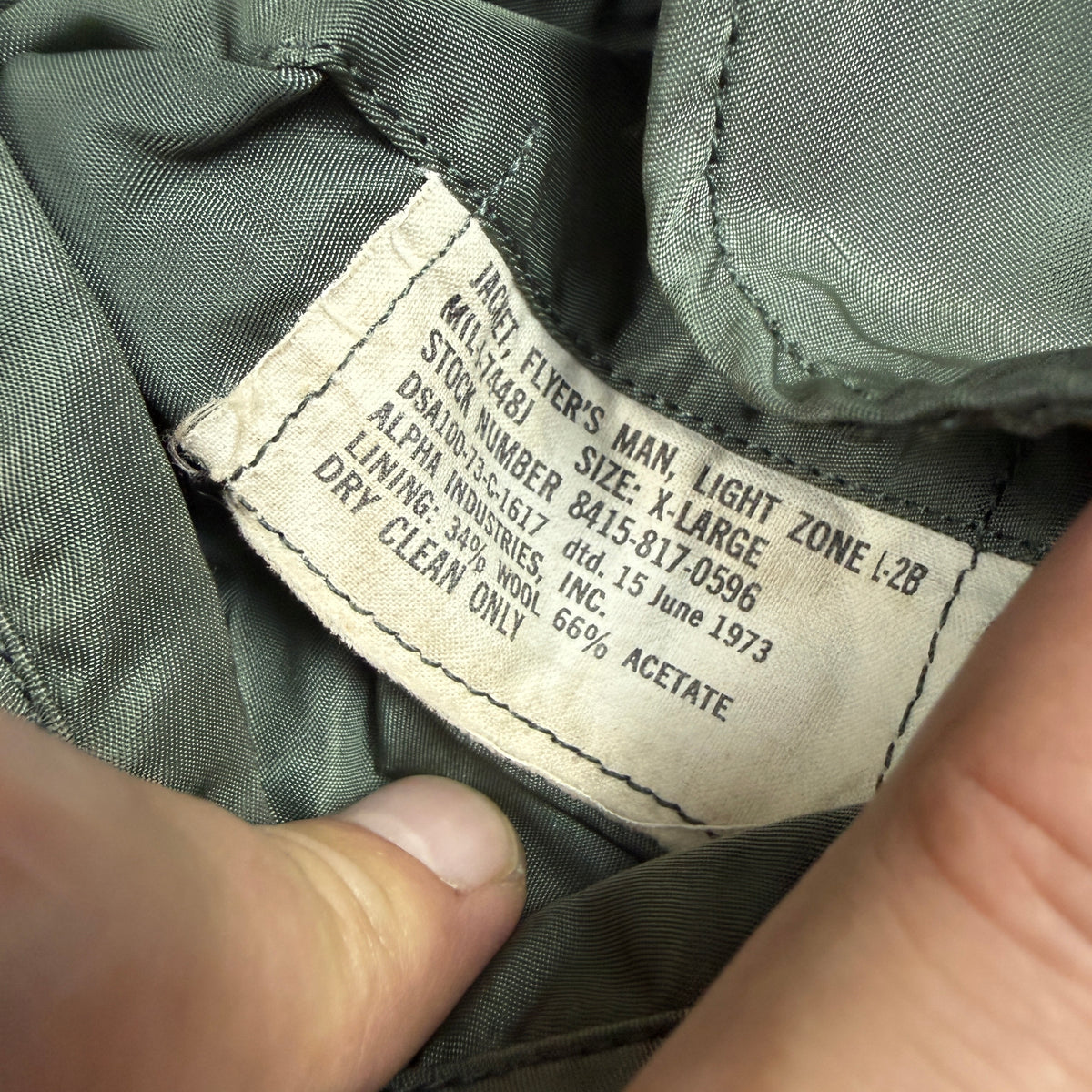 USAF 1973 L-2B Flight Jacket - Size XL