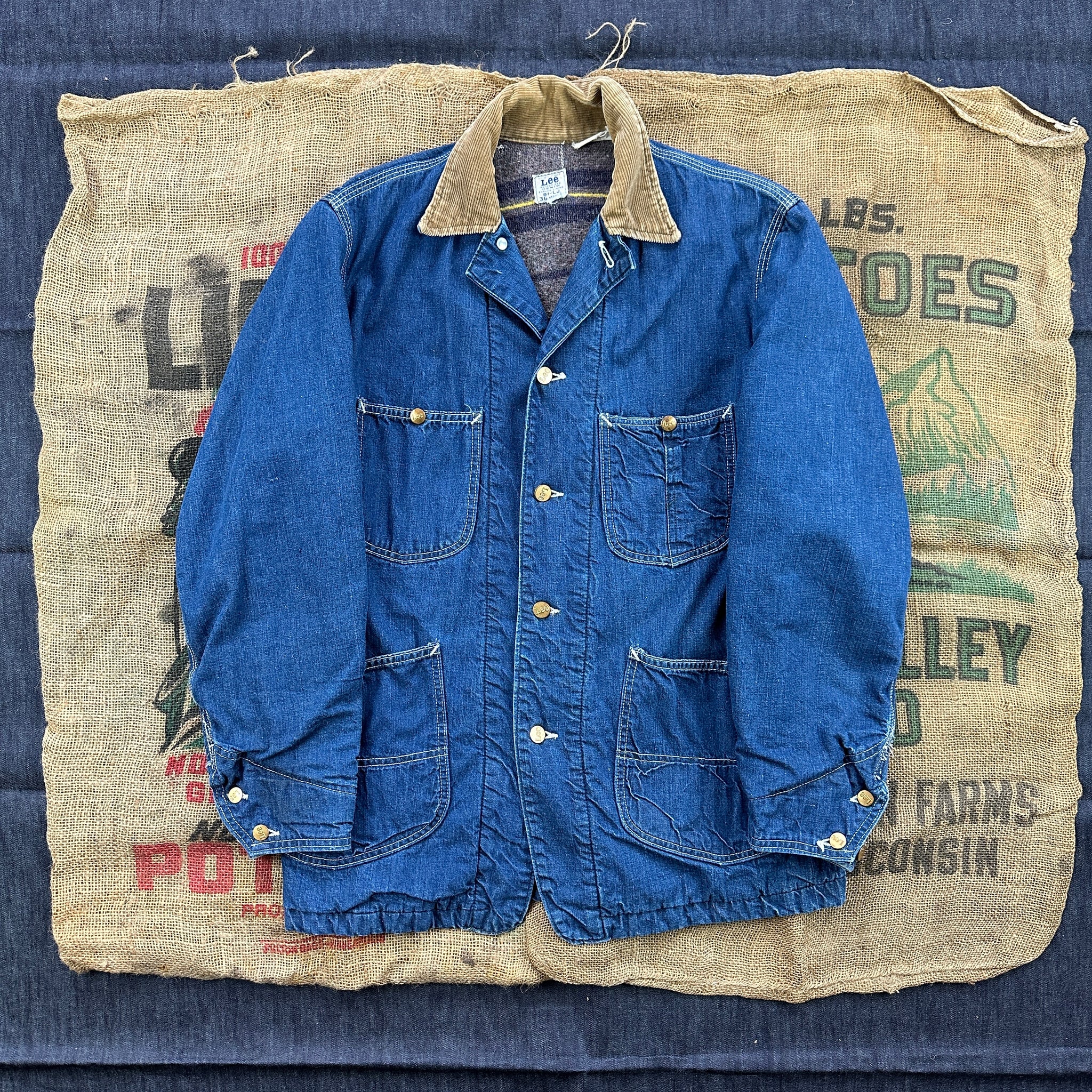 ジャケット・アウター 80s Lee 81-LJ Denim Chore Coat Vintage Lee 81 LJ Jean Jacket with Painted Back – The
