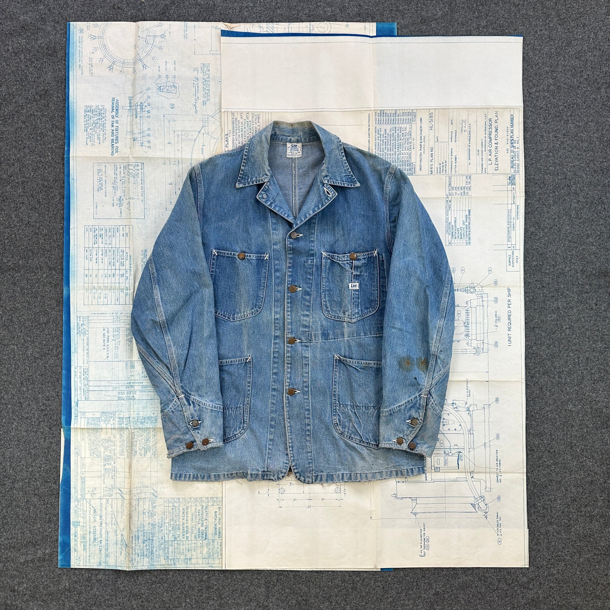Lee 1940s House Mark Chore Jacket – The Major's Tailor Lee 1940s House Mark Chore Jacket – The Major's Tailor