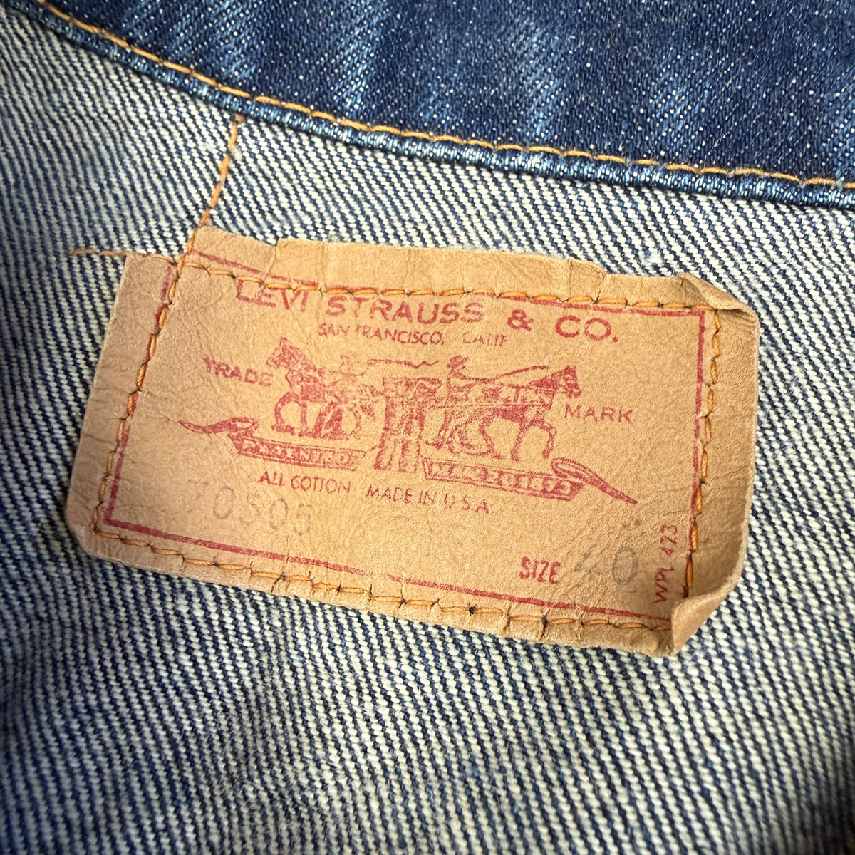 Levi's "Big E" 70505 1960s Denim Jacket - Size 40