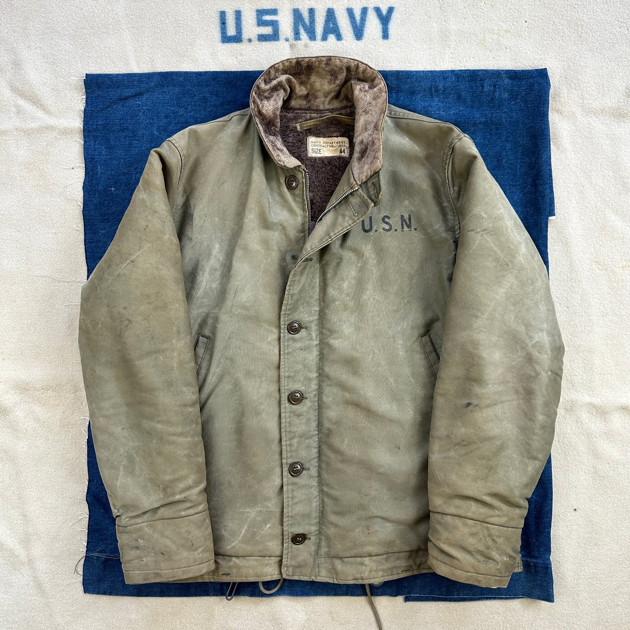 US Navy 1943 N1 Deck Jacket First Pattern Named & with Stencials 