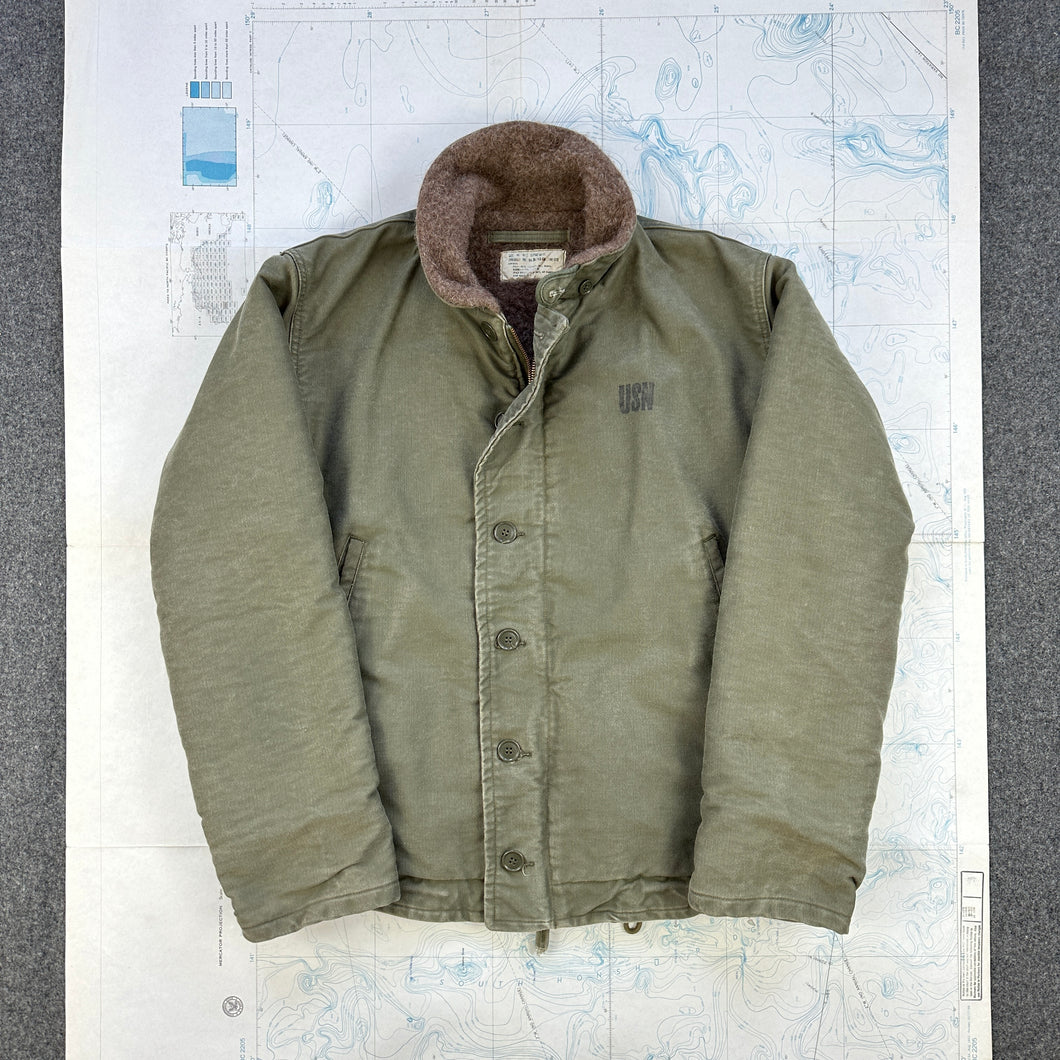 US Navy 1950s N1 Deck Jacket - Rare Olive Green - Mint condition