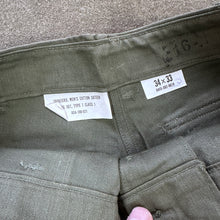 Load image into Gallery viewer, US Army Vietnam 1966 OG107 Pants - Deadstock - Size 33
