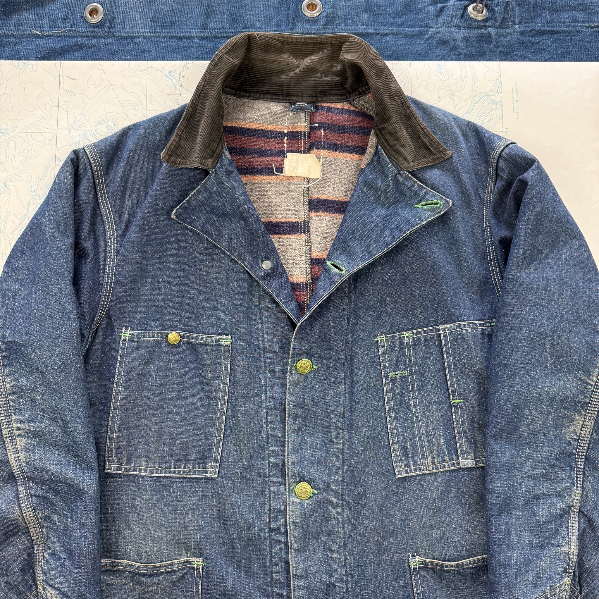 OSHKOSH B'Goshデトロイトジャケット 42 usa Vintage 1960's OshKosh Denim Work Jacket – Afterlife Boutique