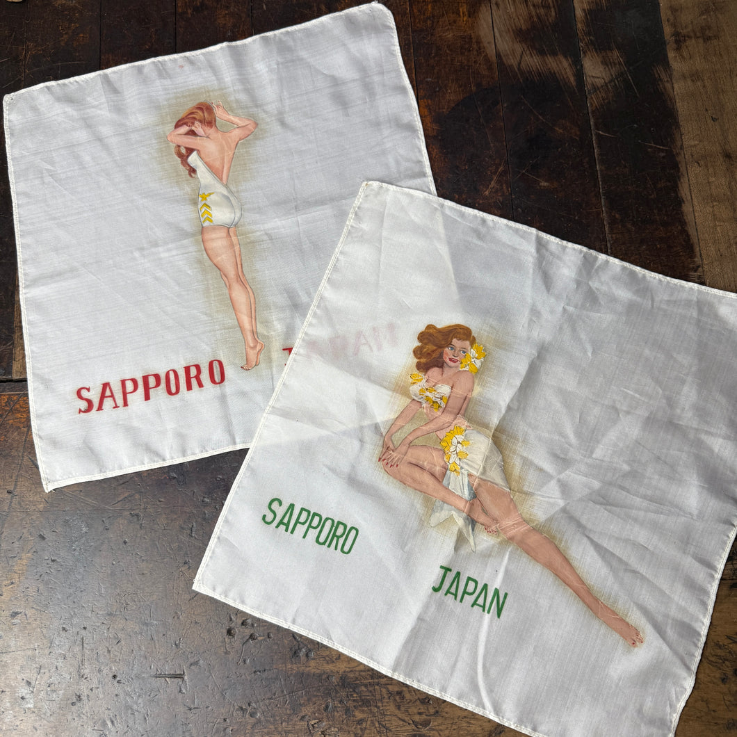 1950s Hand-Painted Handkerchiefs with US Navy Theme