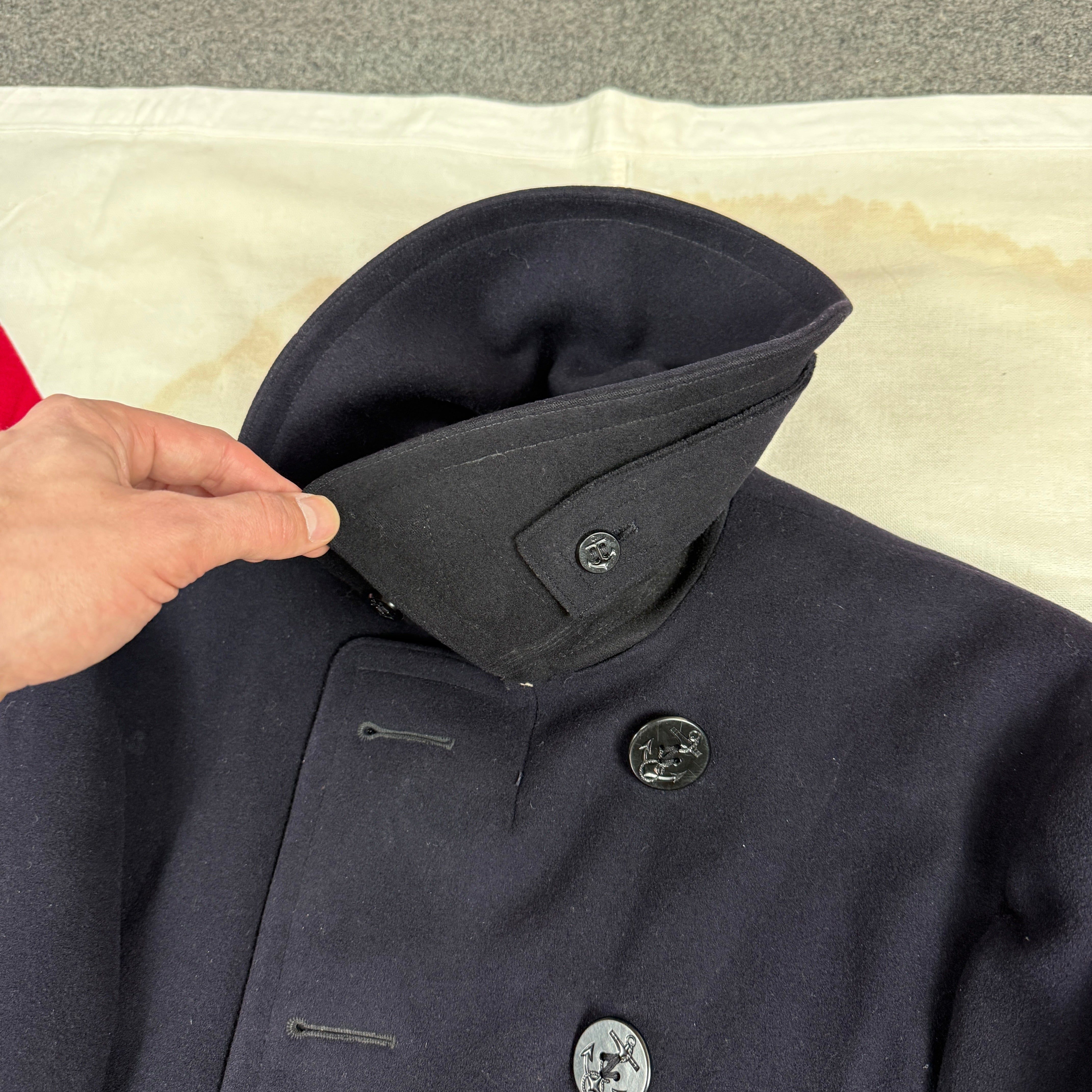 US Navy Early-Mid WW2 Peacoat with Embroidered Dragon - Size 38