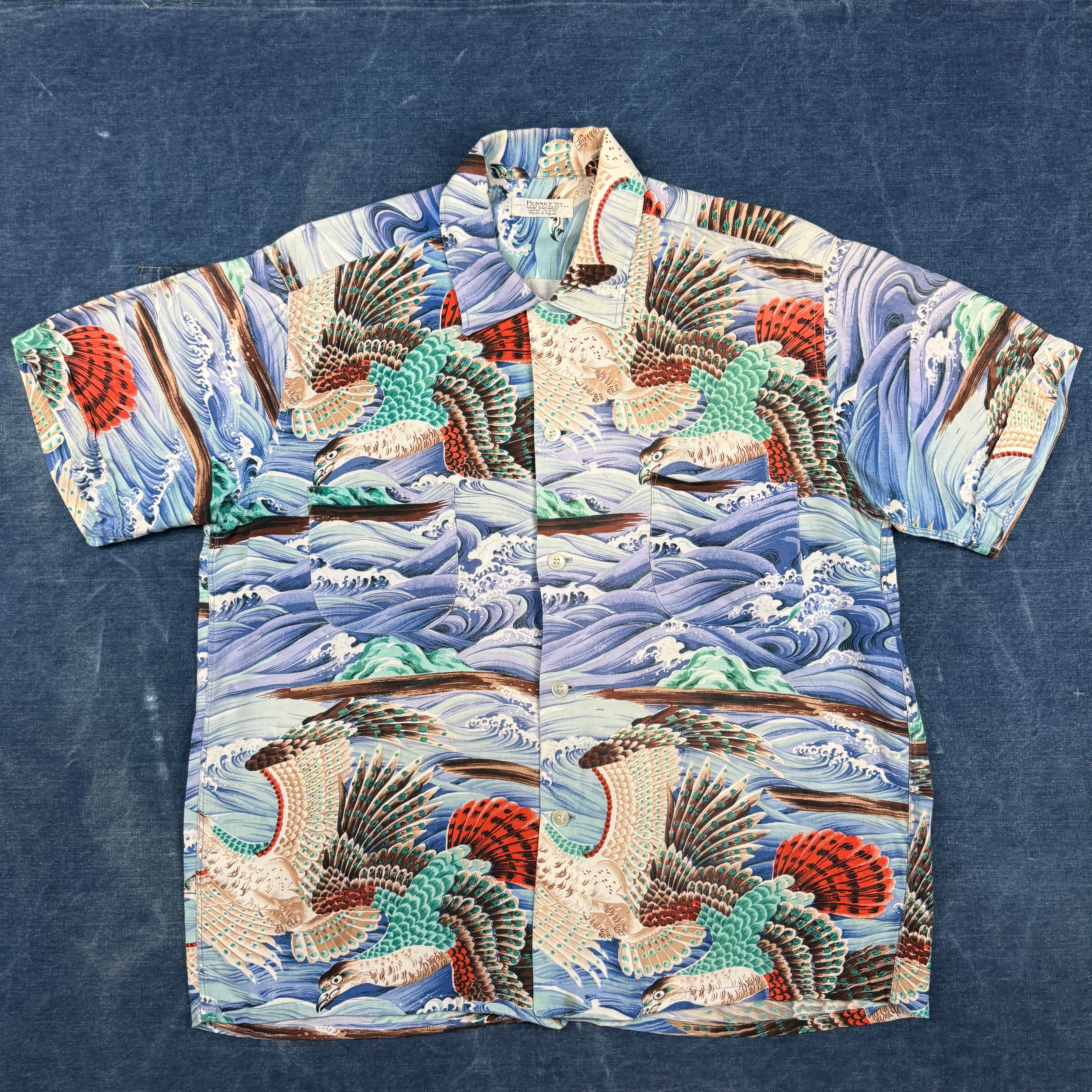 Penneys 1950s/60s Hawaiian Cranes Aloha Shirt