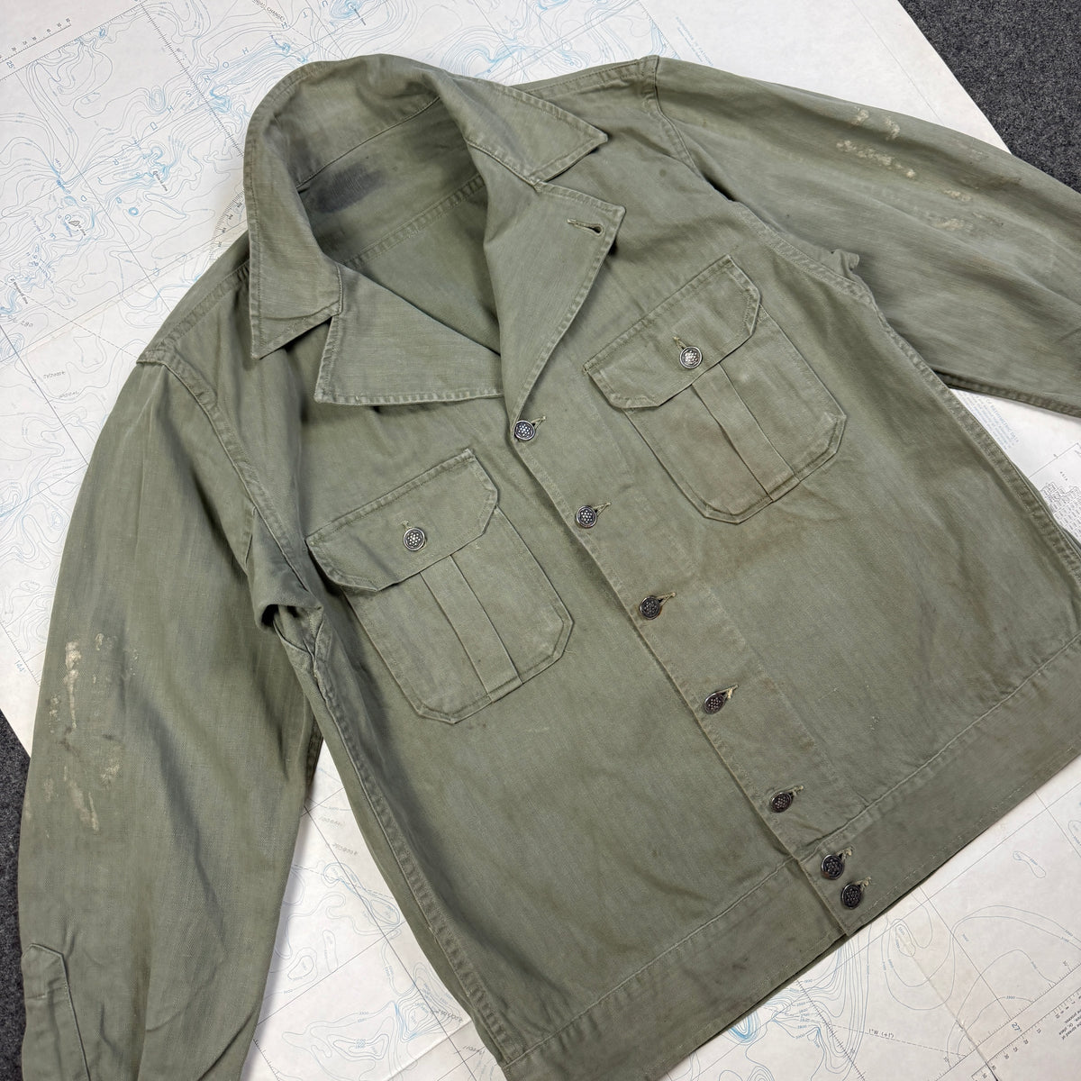 US Army Pre-War HBT Fatigue Shirt with POW Stencils