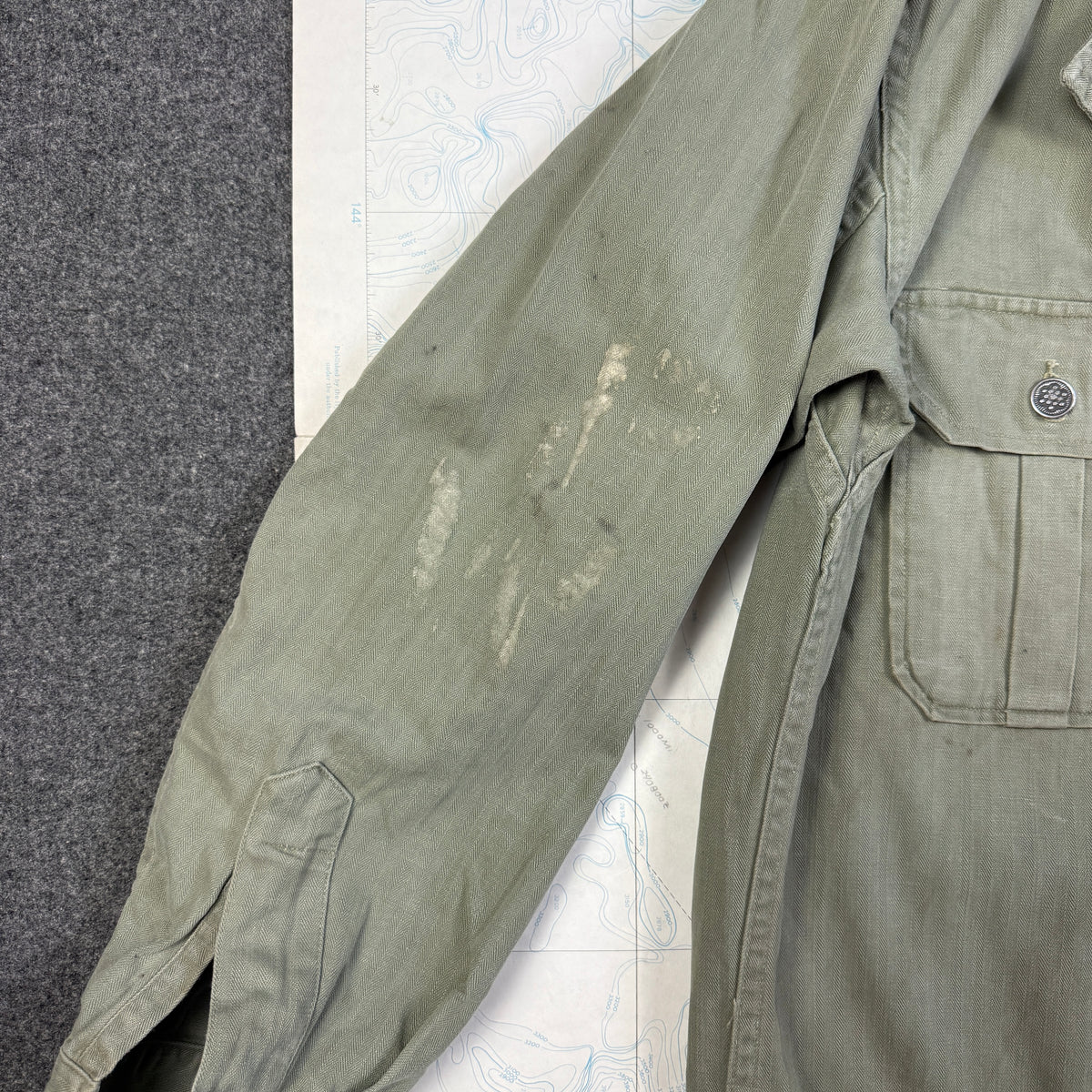 US Army Pre-War HBT Fatigue Shirt with POW Stencils
