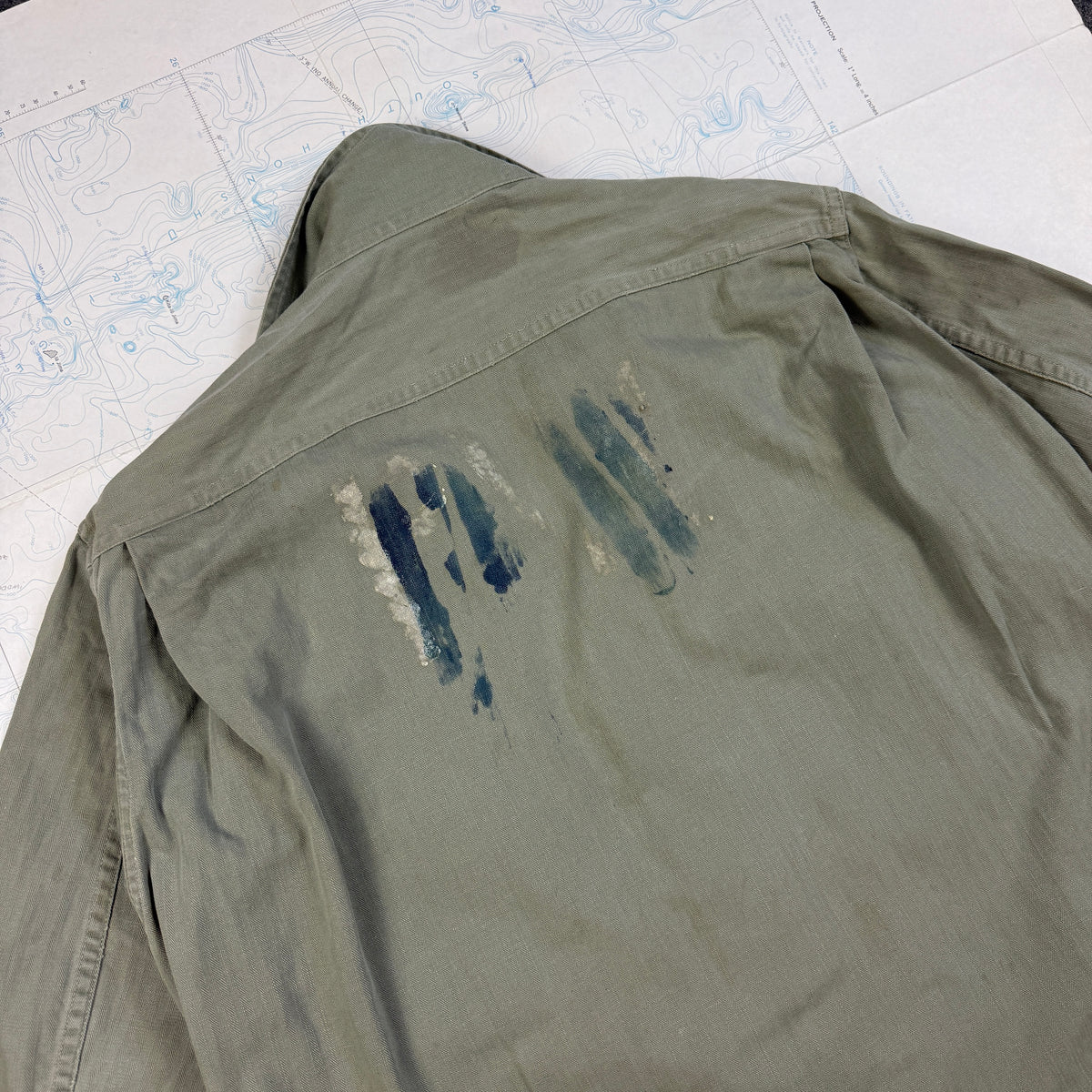 US Army Pre-War HBT Fatigue Shirt with POW Stencils