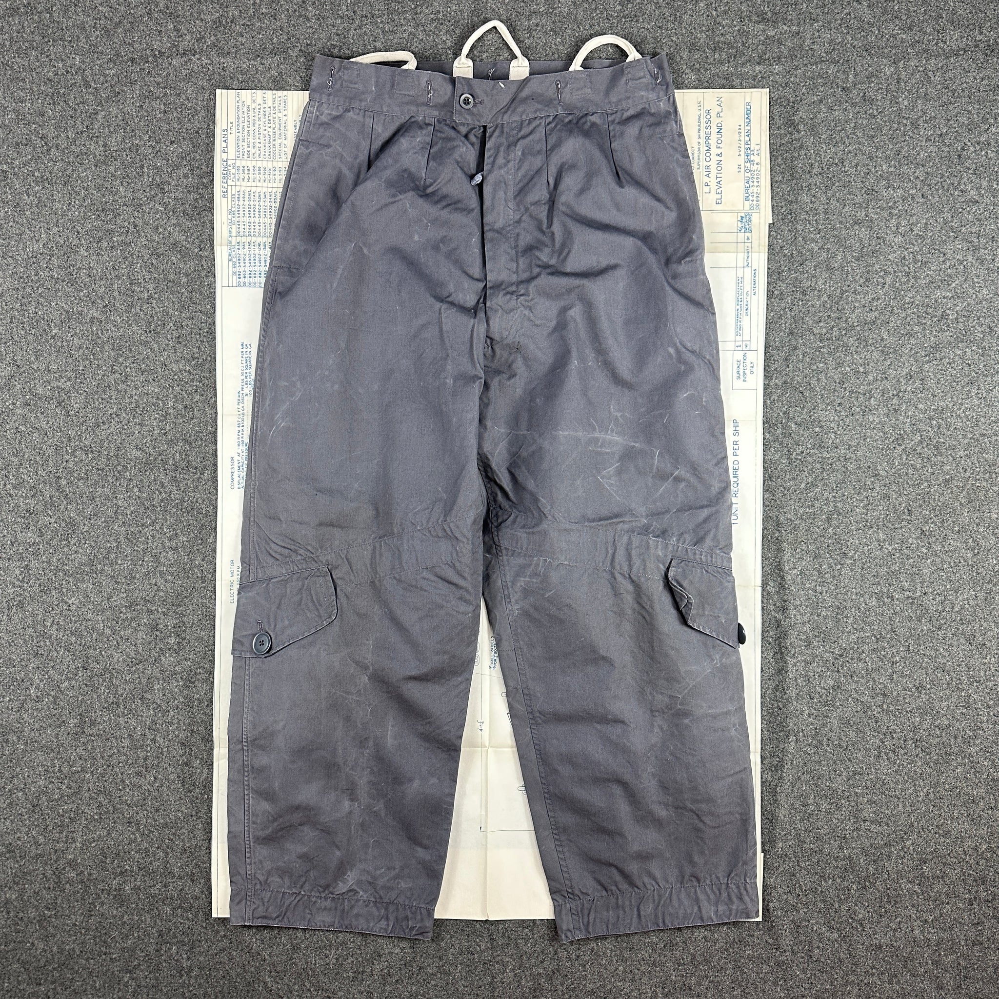 40s RAF grey ventile cotton trousers