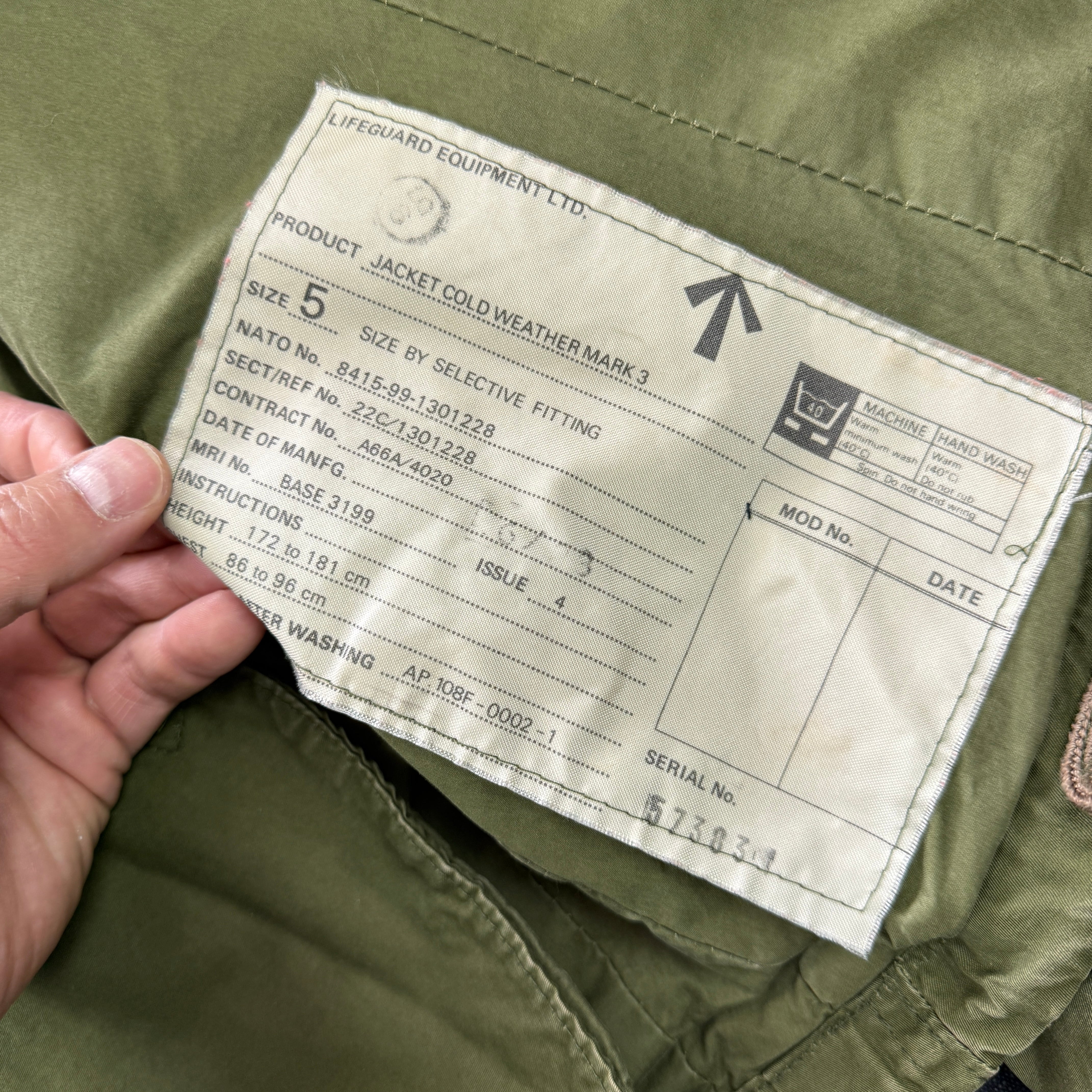 Royal Navy 1980s Mk3 Cold Weather Flying Jacket with Patches