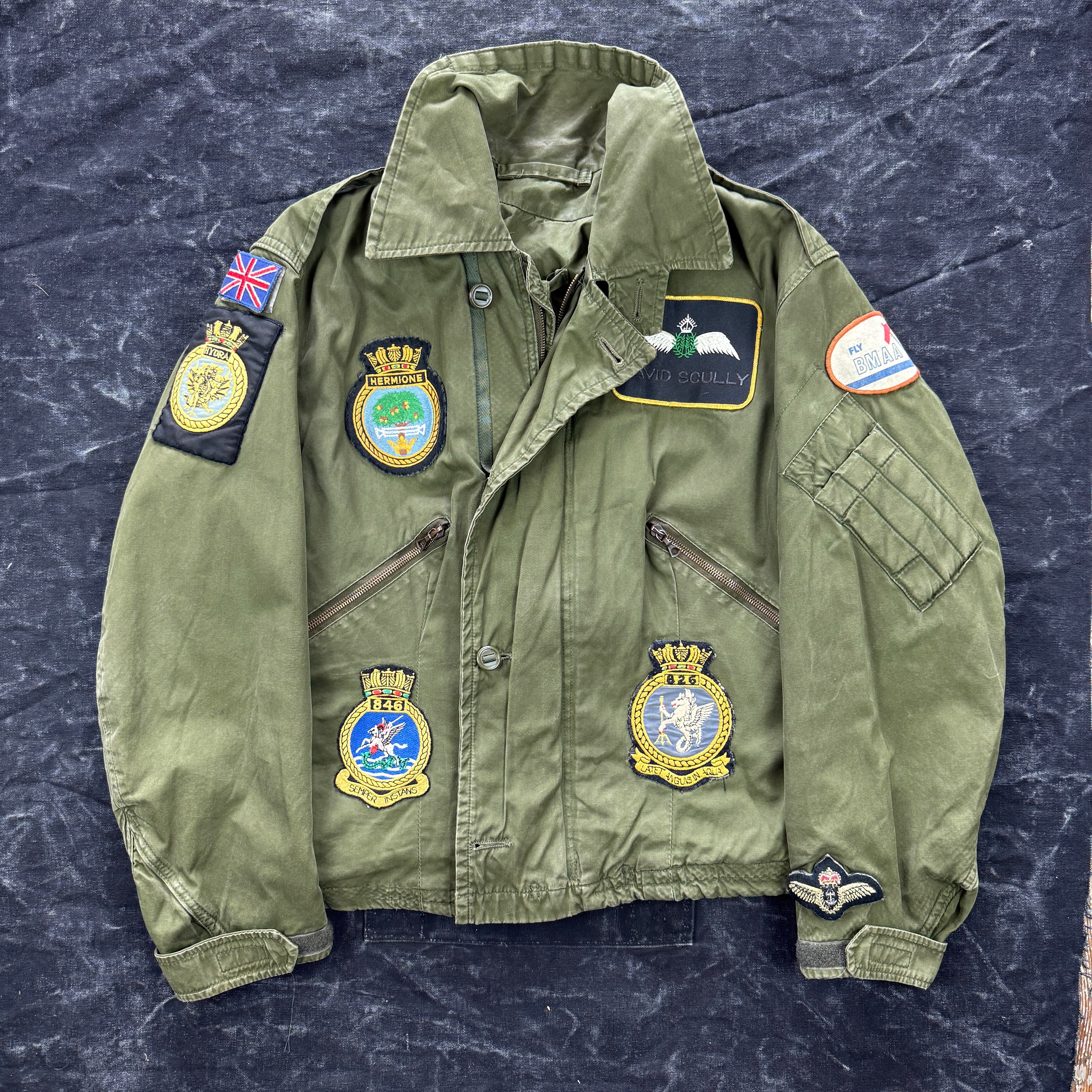 Royal Navy 1980s Mk3 Cold Weather Flying Jacket with Patches