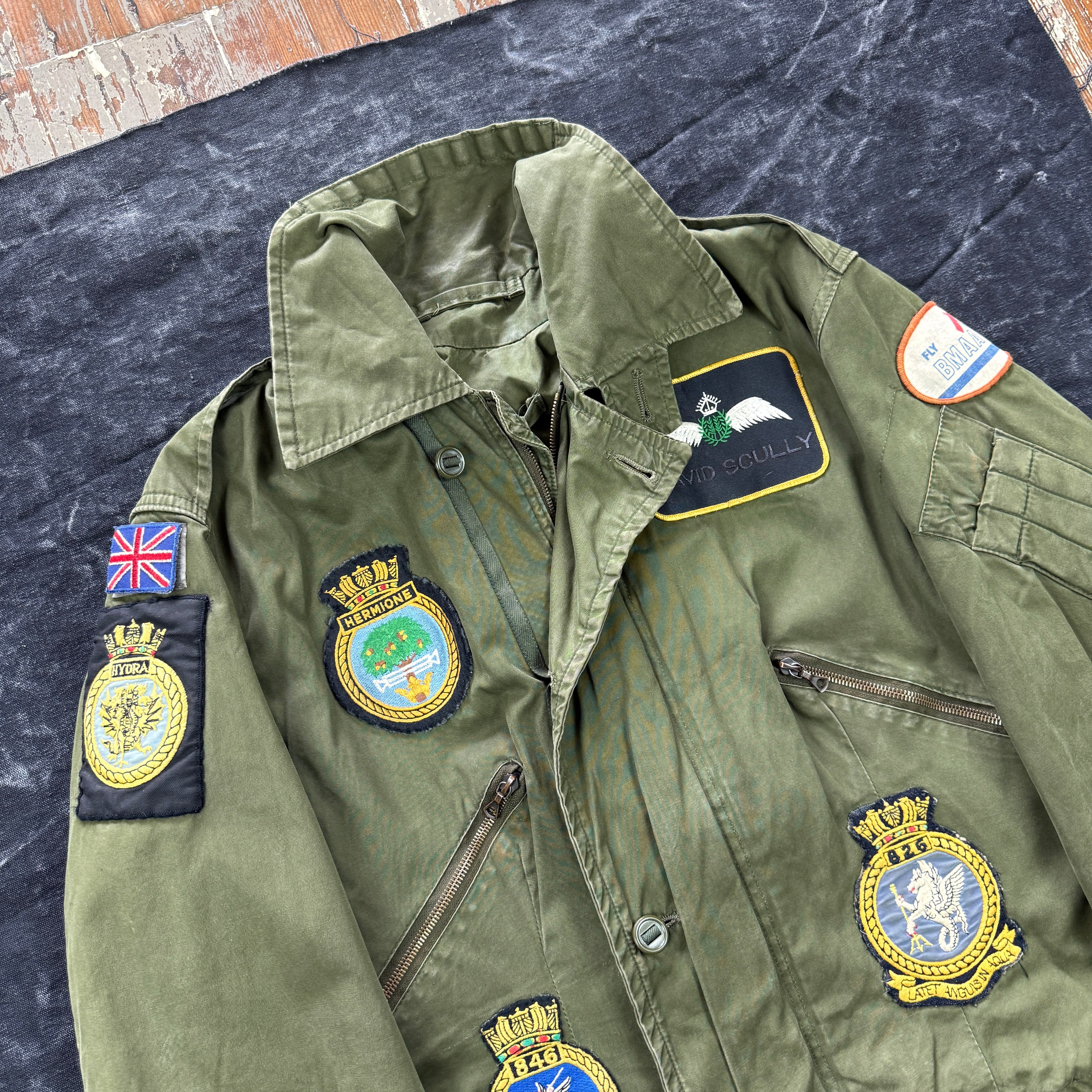 Royal Navy 1980s Mk3 Cold Weather Flying Jacket with Patches