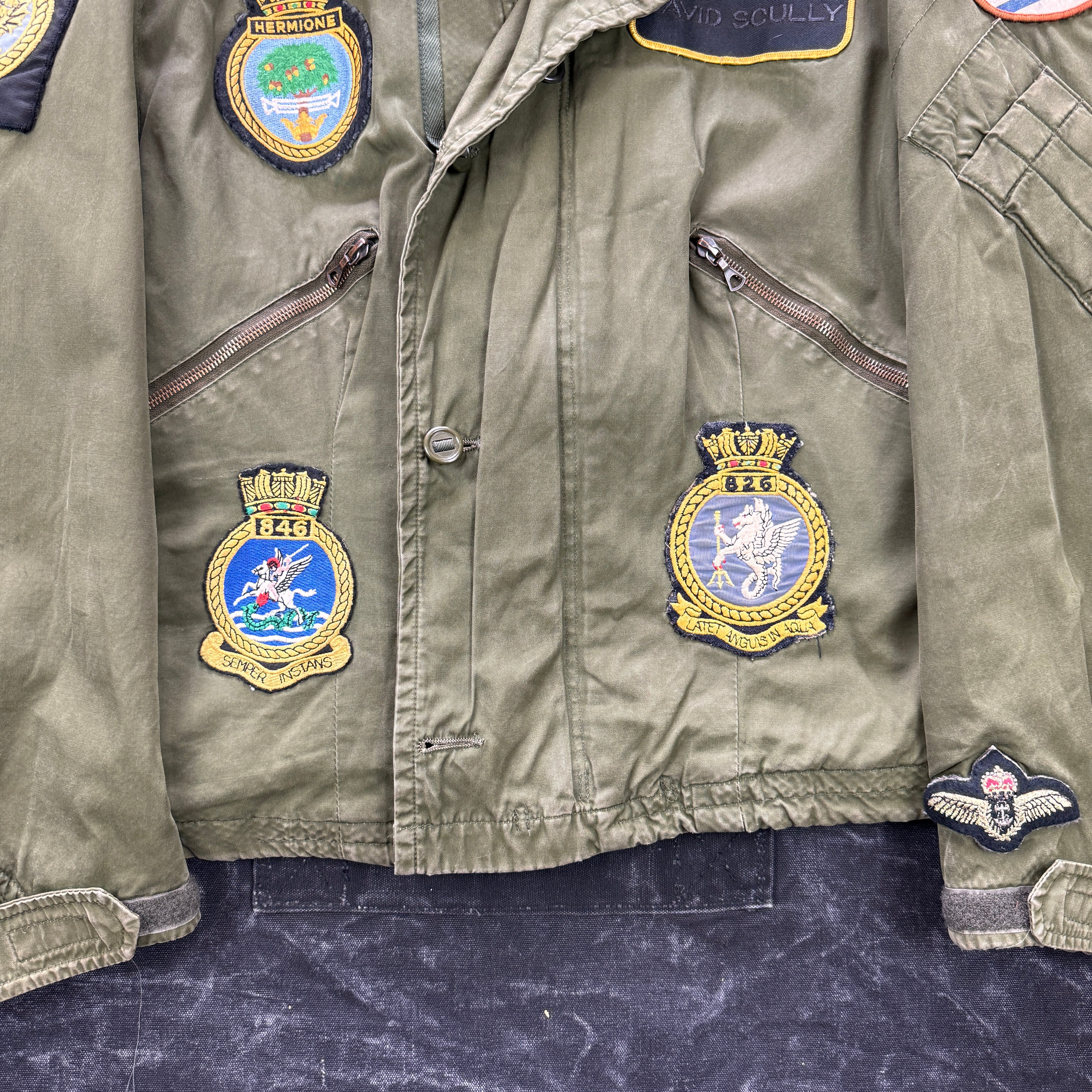 Royal Navy 1980s Mk3 Cold Weather Flying Jacket with Patches
