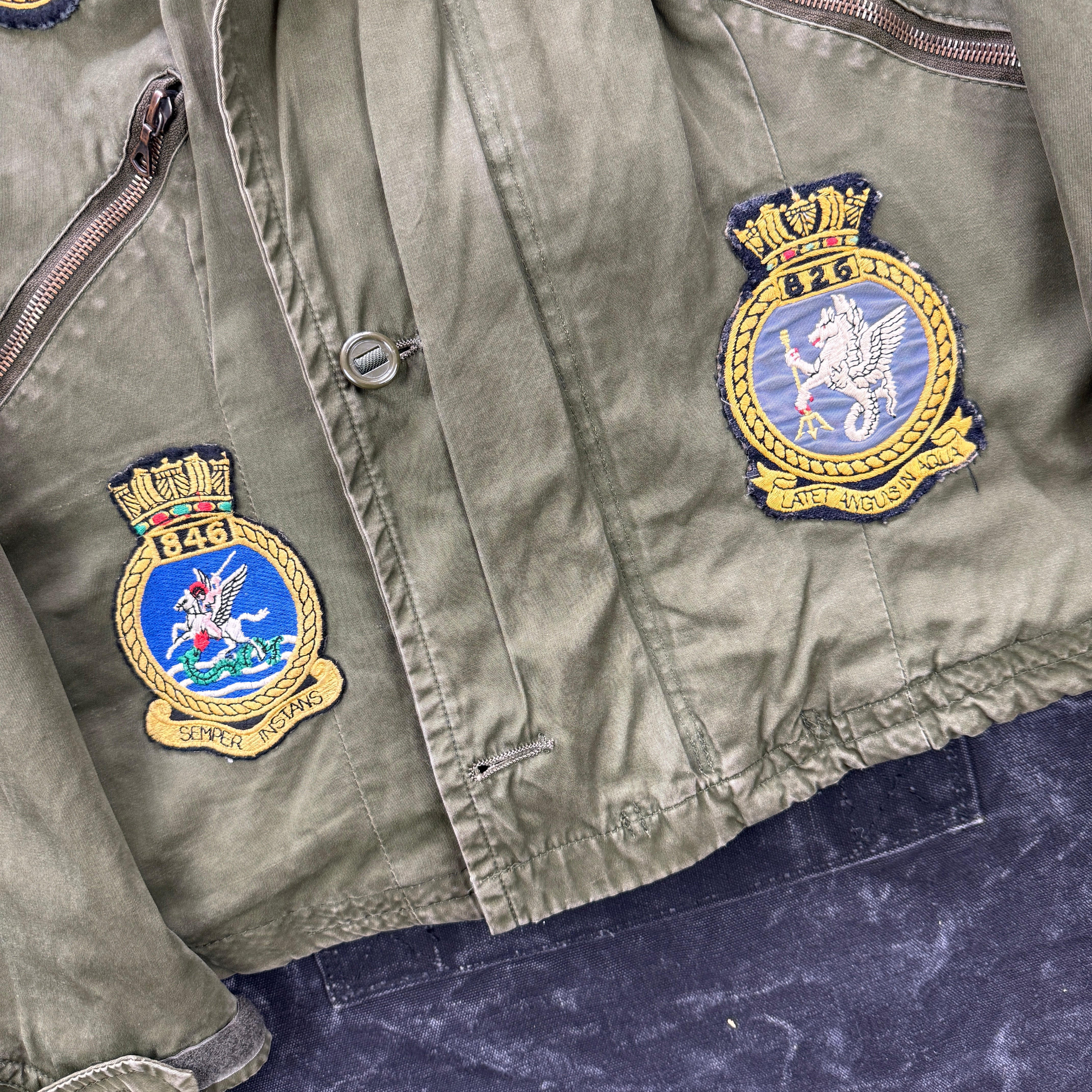 Royal Navy 1980s Mk3 Cold Weather Flying Jacket with Patches