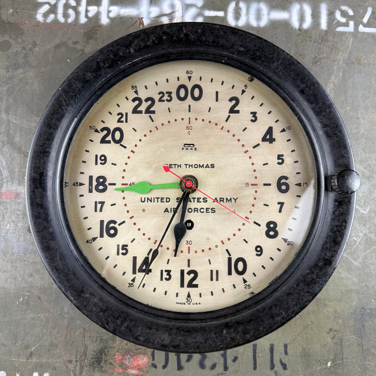 US Army Air Force 1944 Seth Thomas 24hr Clock