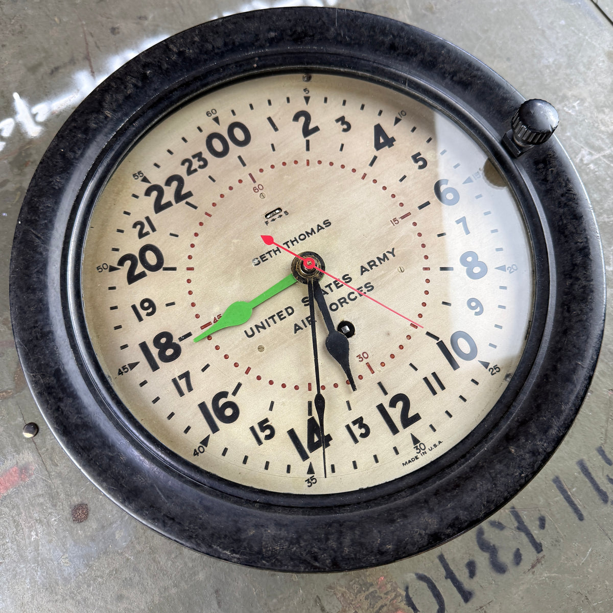 US Army Air Force 1944 Seth Thomas 24hr Clock
