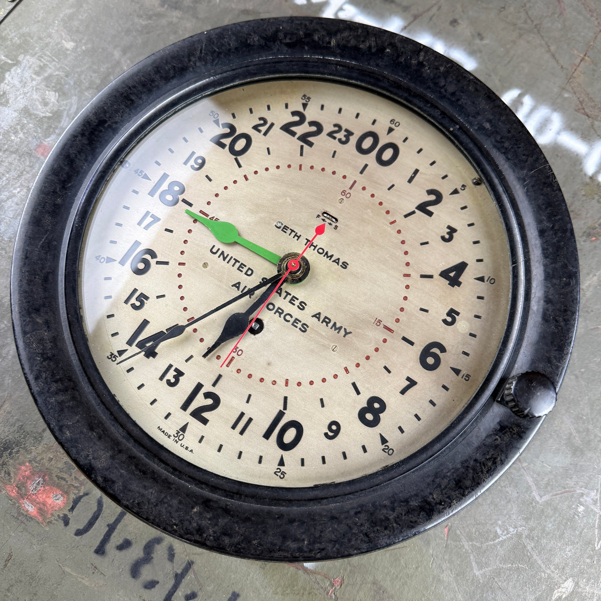 US Army Air Force 1944 Seth Thomas 24hr Clock