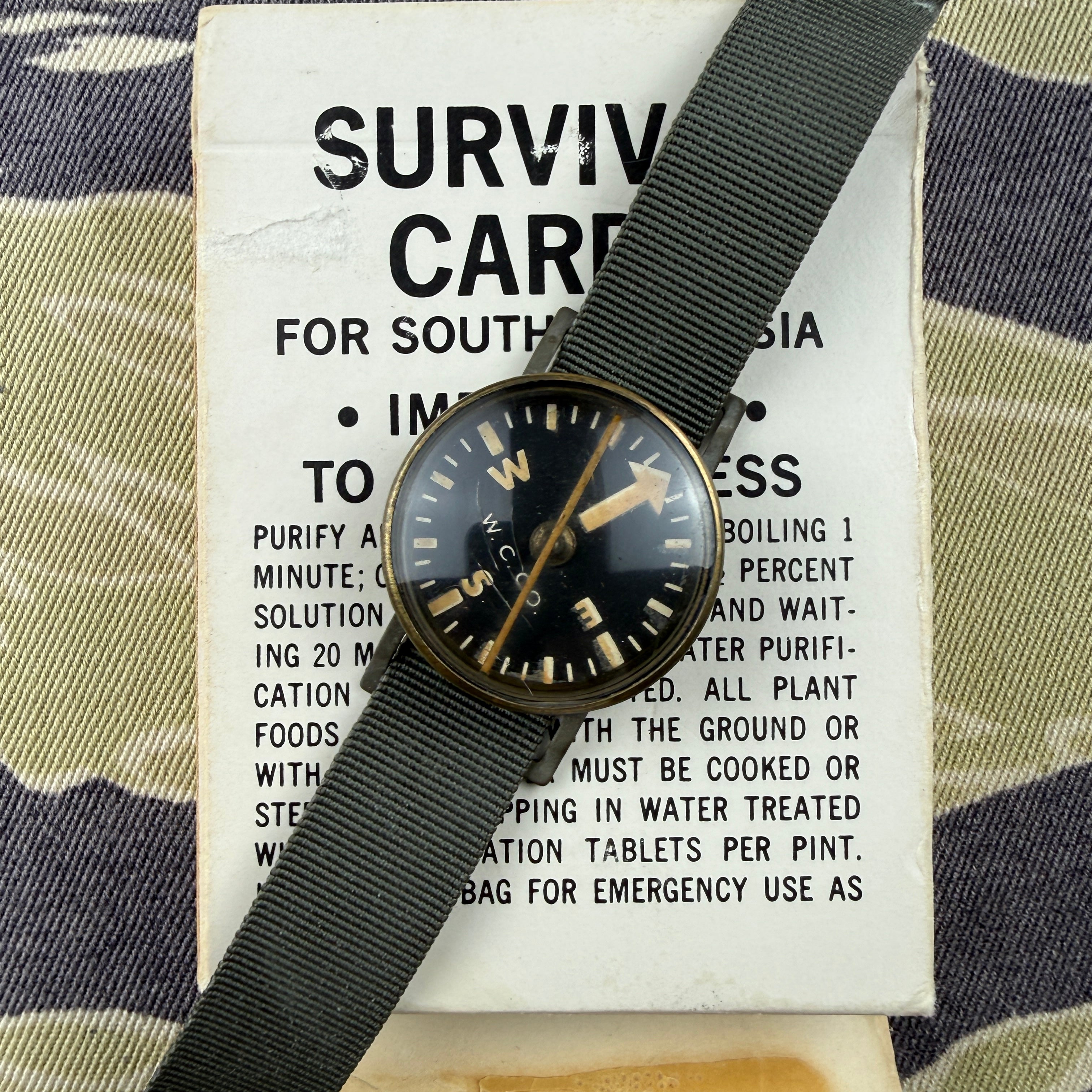 US Army 1950s - Vietnam Waltham Wrist Compass