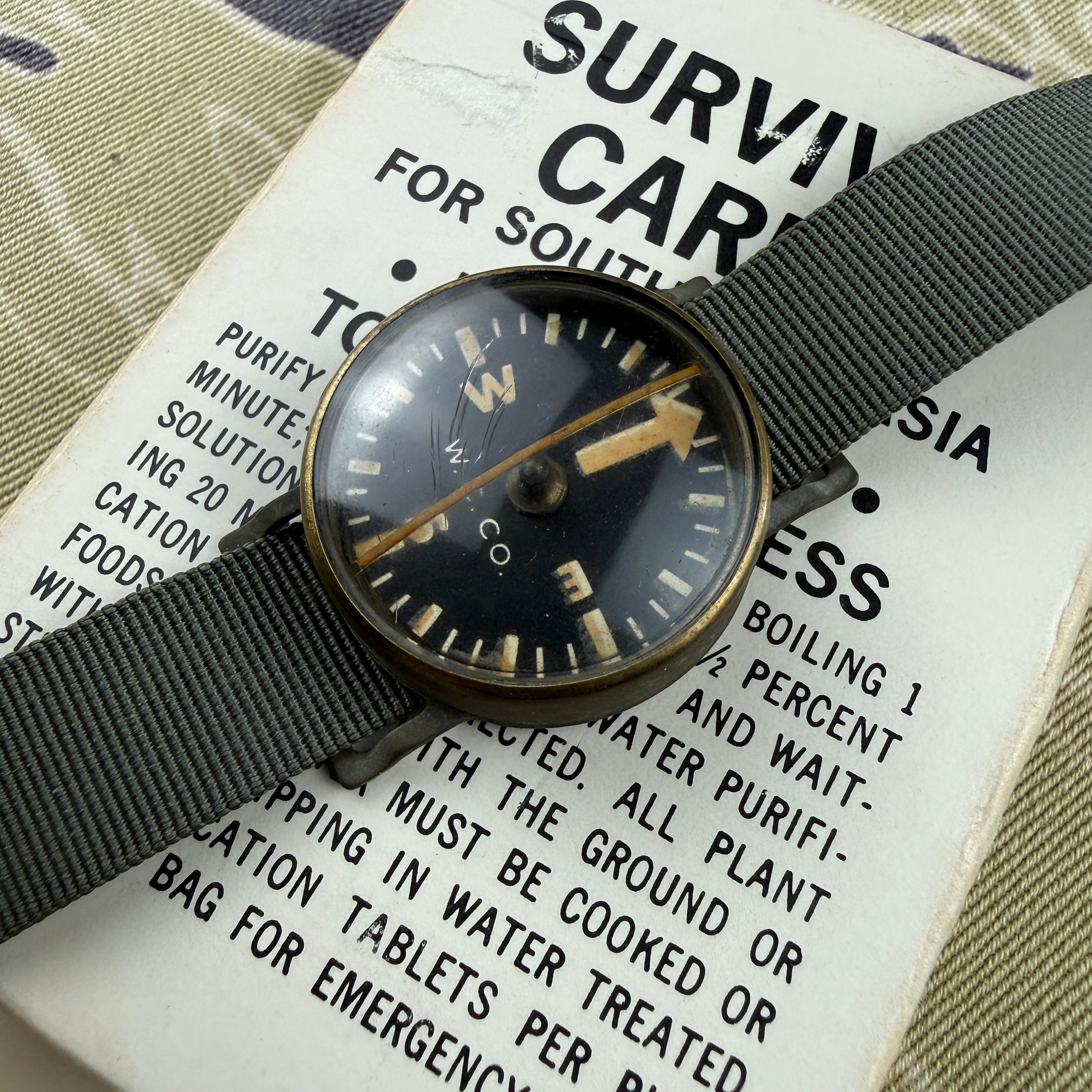 US Army 1950s - Vietnam Waltham Wrist Compass