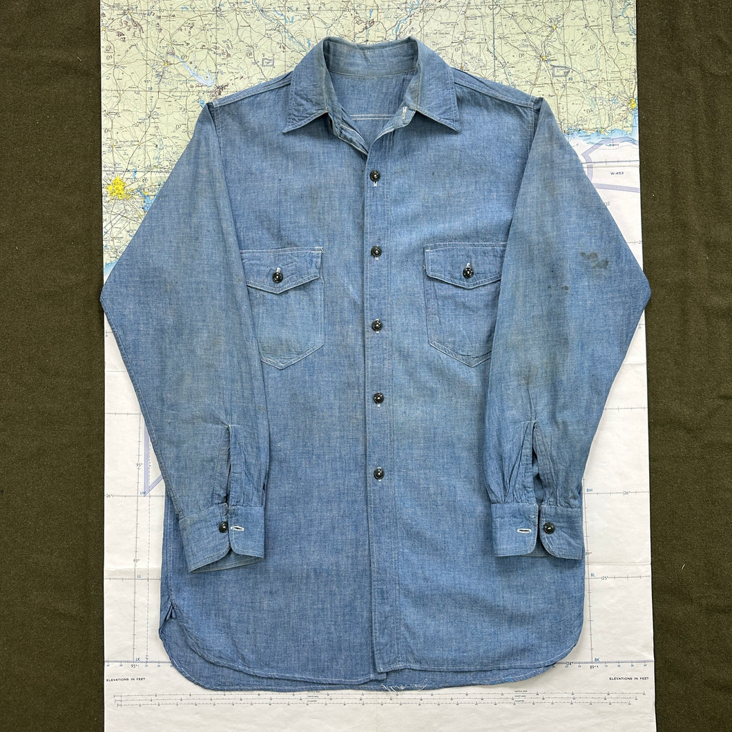 US Navy Pre/early-War Chambray Shirt with Flap Pockets - Mint Condition