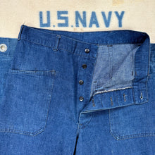 Load image into Gallery viewer, US Navy Pre-War Denim Dungaree Pants Size 32x32 - Mint Condition
