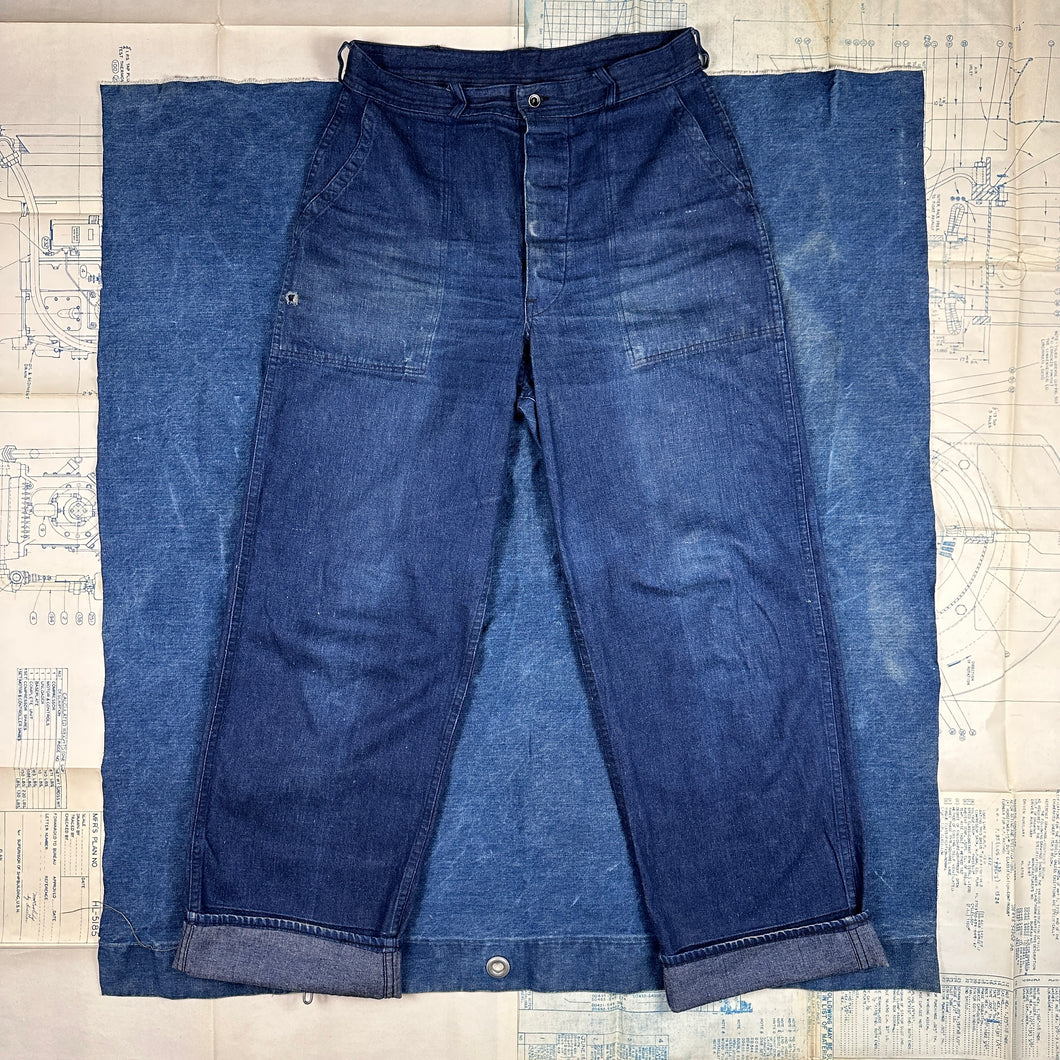 US Navy WW2 Denim Dungaree Pants Size 33 - Mint Condition