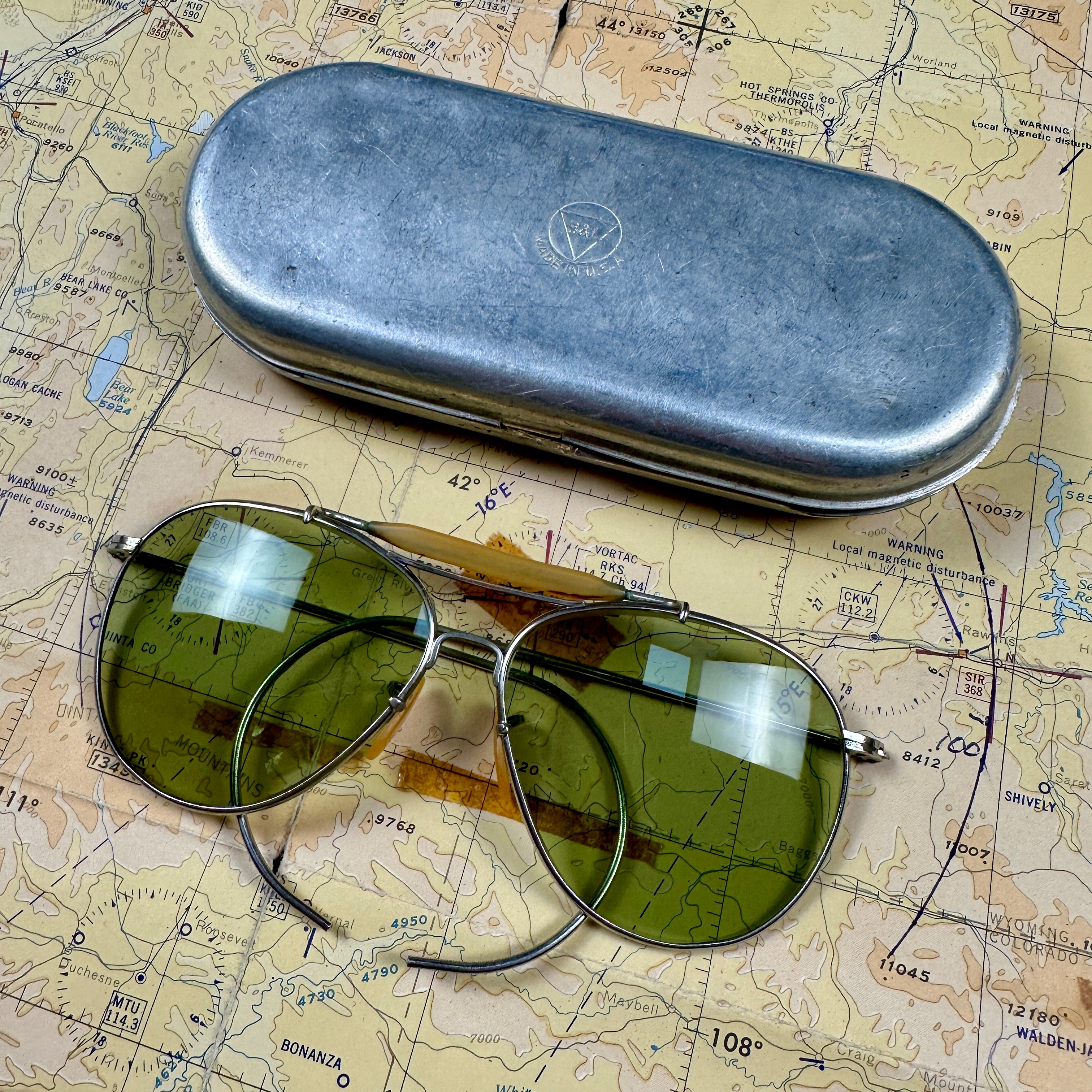 Usaaf Ww2 Bausch And Lomb Aviator Sunglasses Mint Condition The Major S Tailor