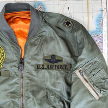 Load image into Gallery viewer, USAF 1961 Vietnam L-2B Flight Jacket Patched &amp; Named with History
