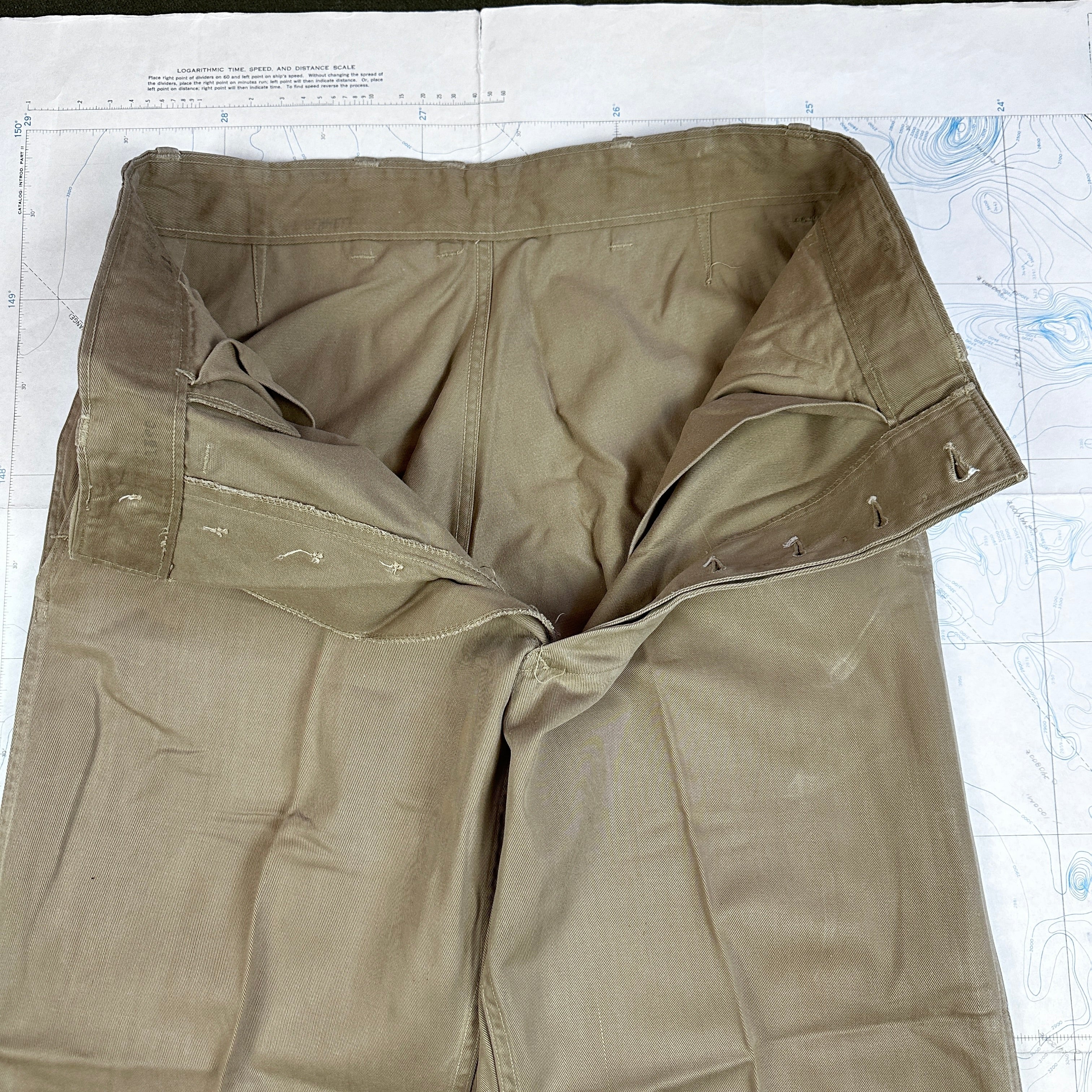 USMC WW2 Service Chino Trousers - Mint Condition - Named to KIA Marine Raider