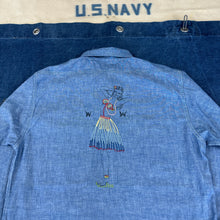 Load image into Gallery viewer, US Navy WW2 Chambray Shirt - Mint Condition with Aloha Artwork
