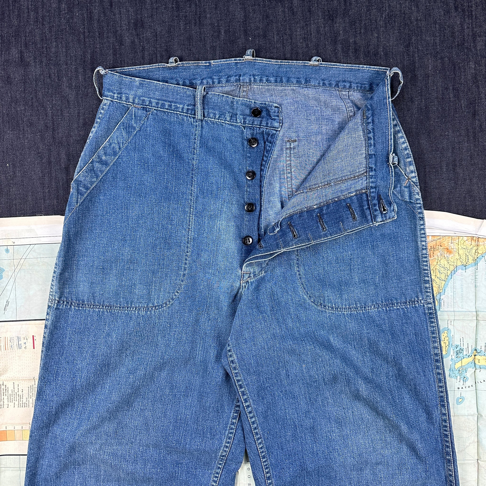 US Navy WW2 Denim Dungaree Pants Size 33 – The Major's Tailor
