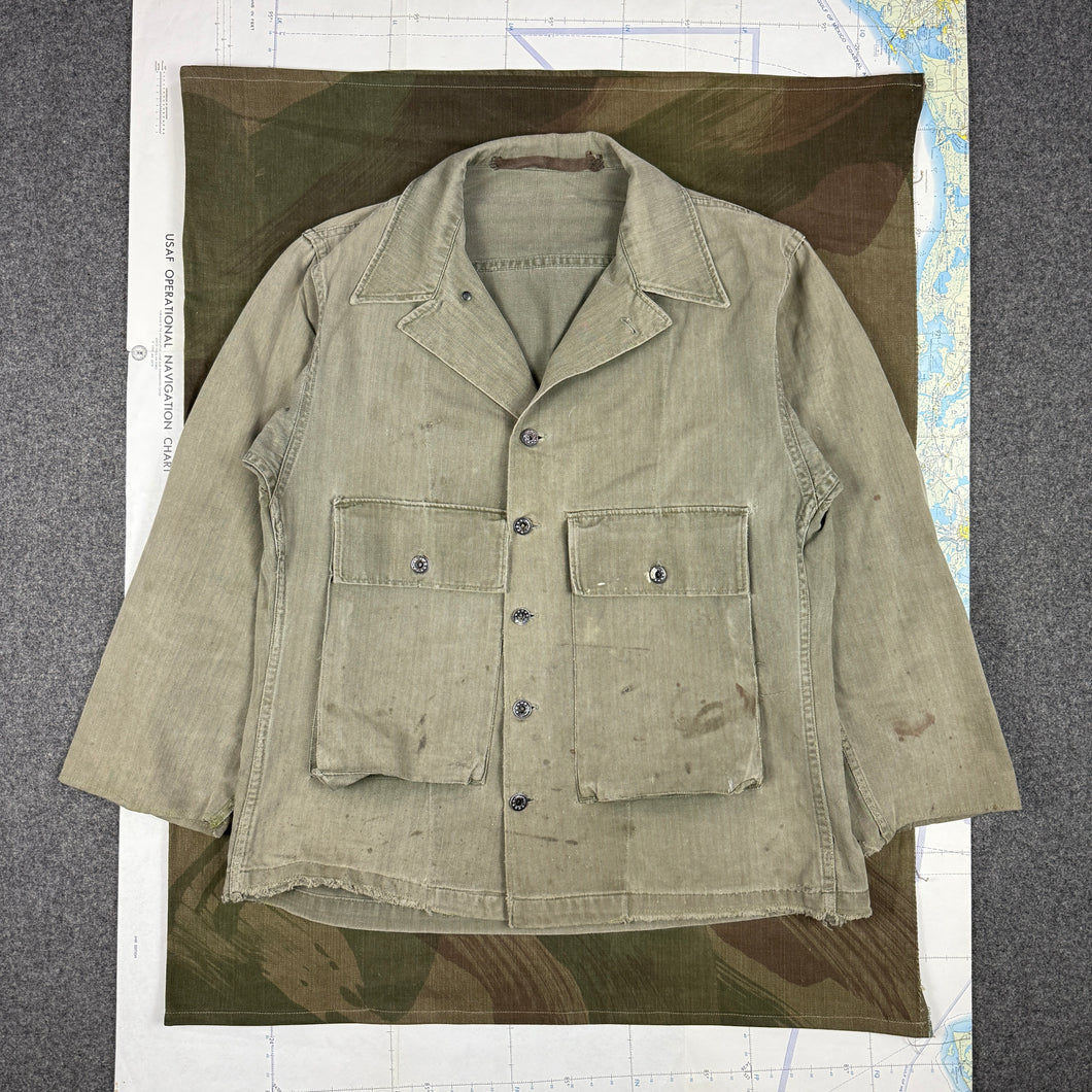 US Navy WW2 HBT Donut Button Shirt