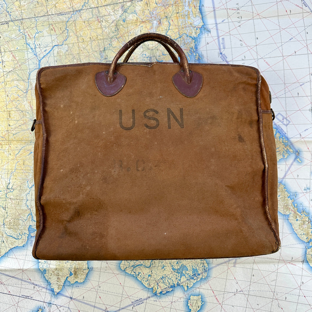 US Navy WW2 LL Bean Briefcase