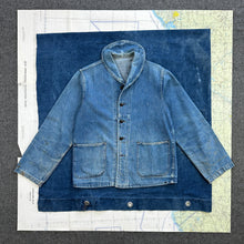 Load image into Gallery viewer, US Navy Denim Shawl Jacket with Stencils
