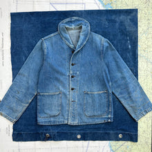 Load image into Gallery viewer, US Navy Denim Shawl Jacket with Stencils
