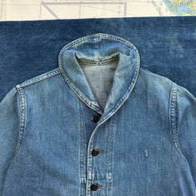 Load image into Gallery viewer, US Navy Denim Shawl Jacket with Stencils
