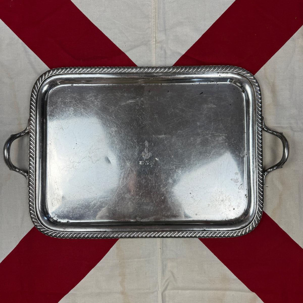 US Navy WW1 Silver Tray by Reed Barton