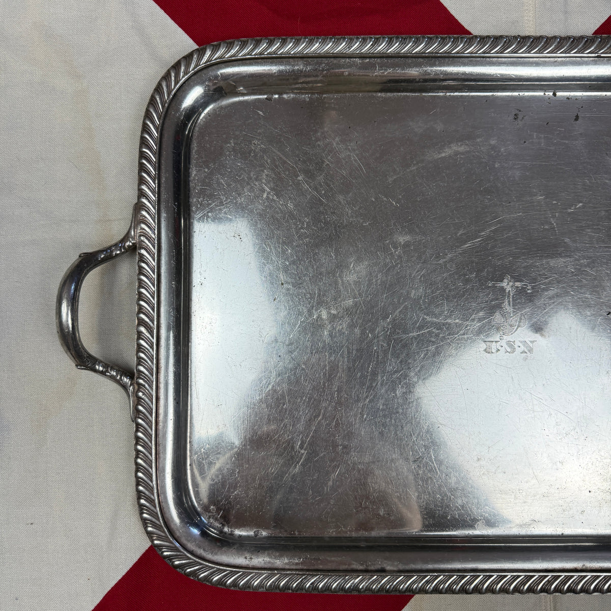 US Navy WW1 Silver Tray by Reed Barton