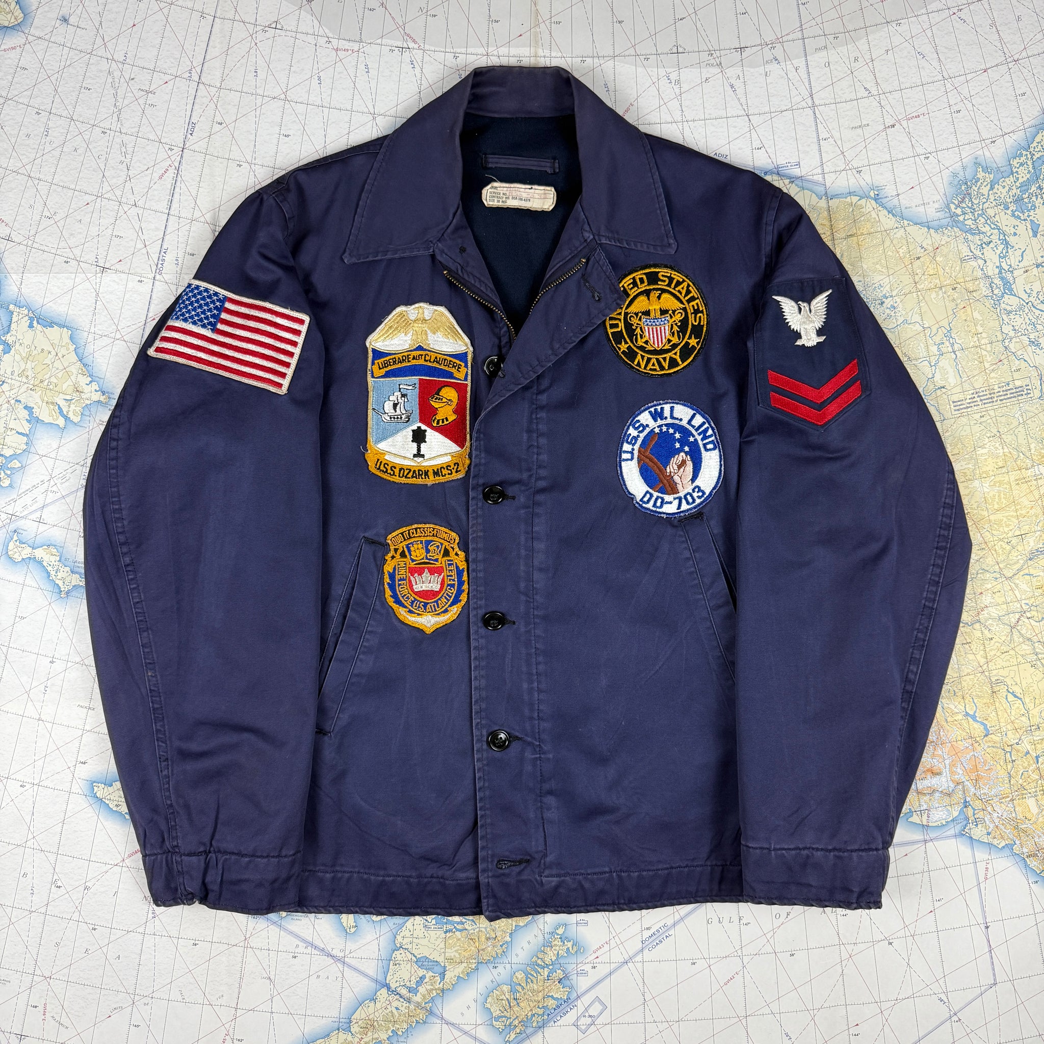 US.NAVY / ミリタリージャケット/S/--/BLU US Navy Vietnam Utility Jacket Patched – The Major's Tailor