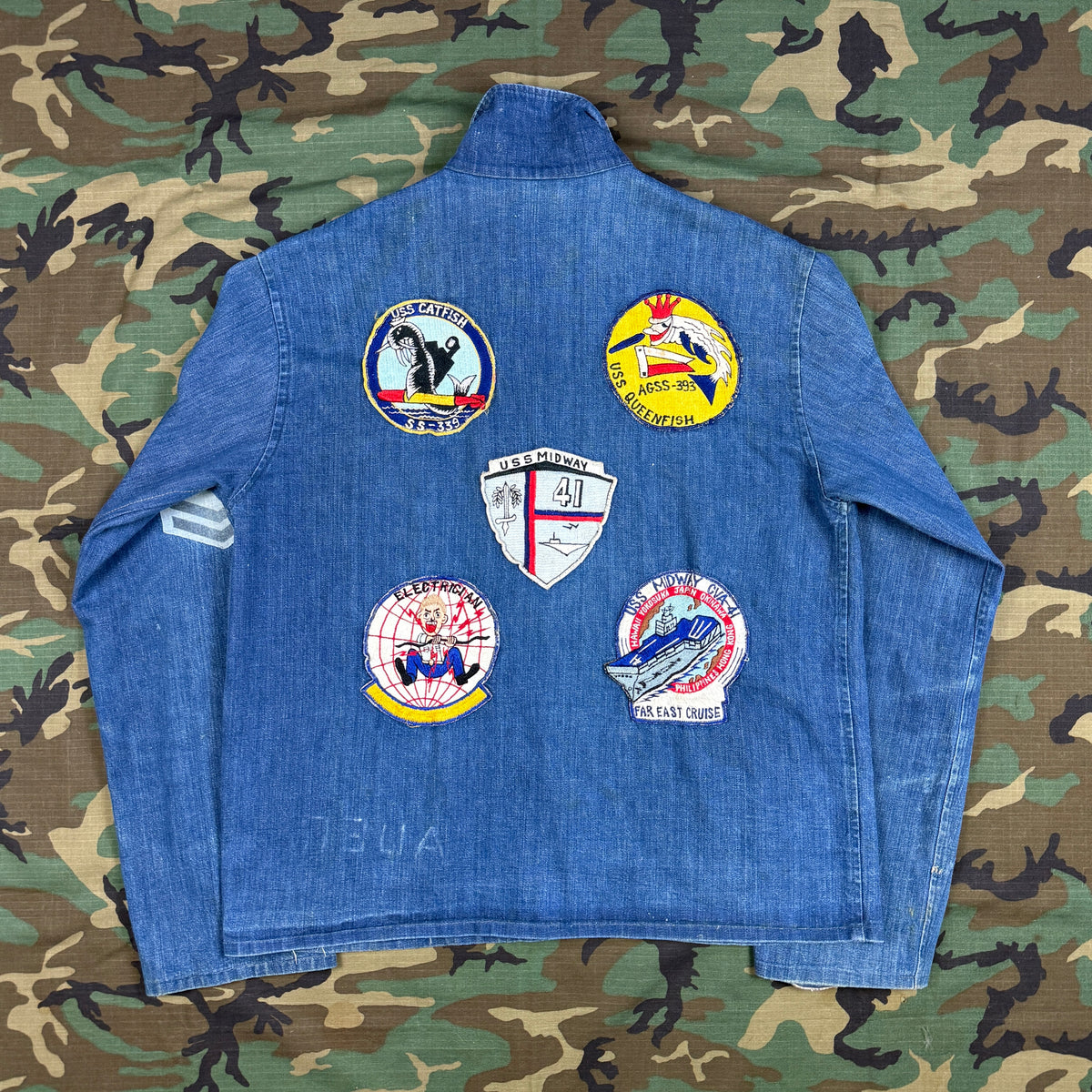 US Navy Vietnam Patched Denim Jacket