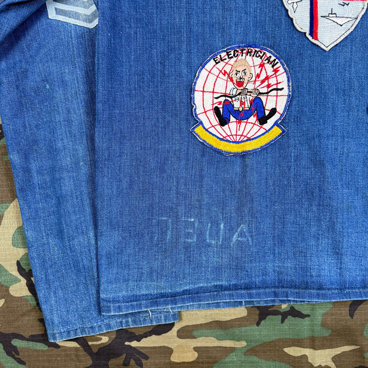 US Navy Vietnam Patched Denim Jacket