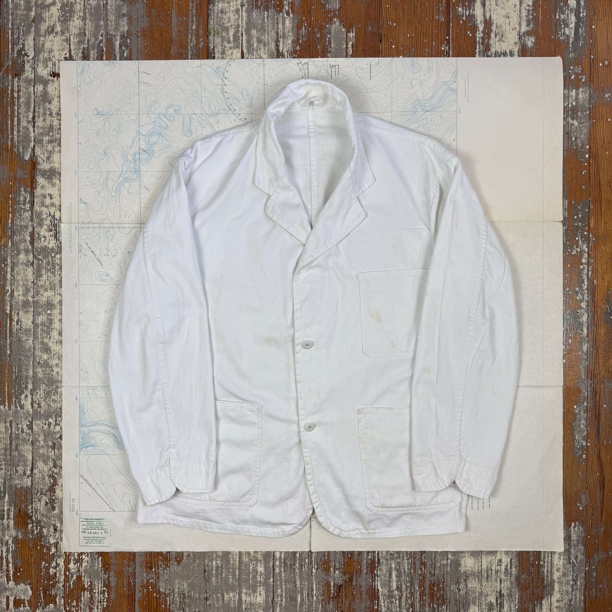 ジャケット・アウター 40s Vintage White Work Jacket White Change Button 1930s/40s Work Jacket – The Major's Tailor