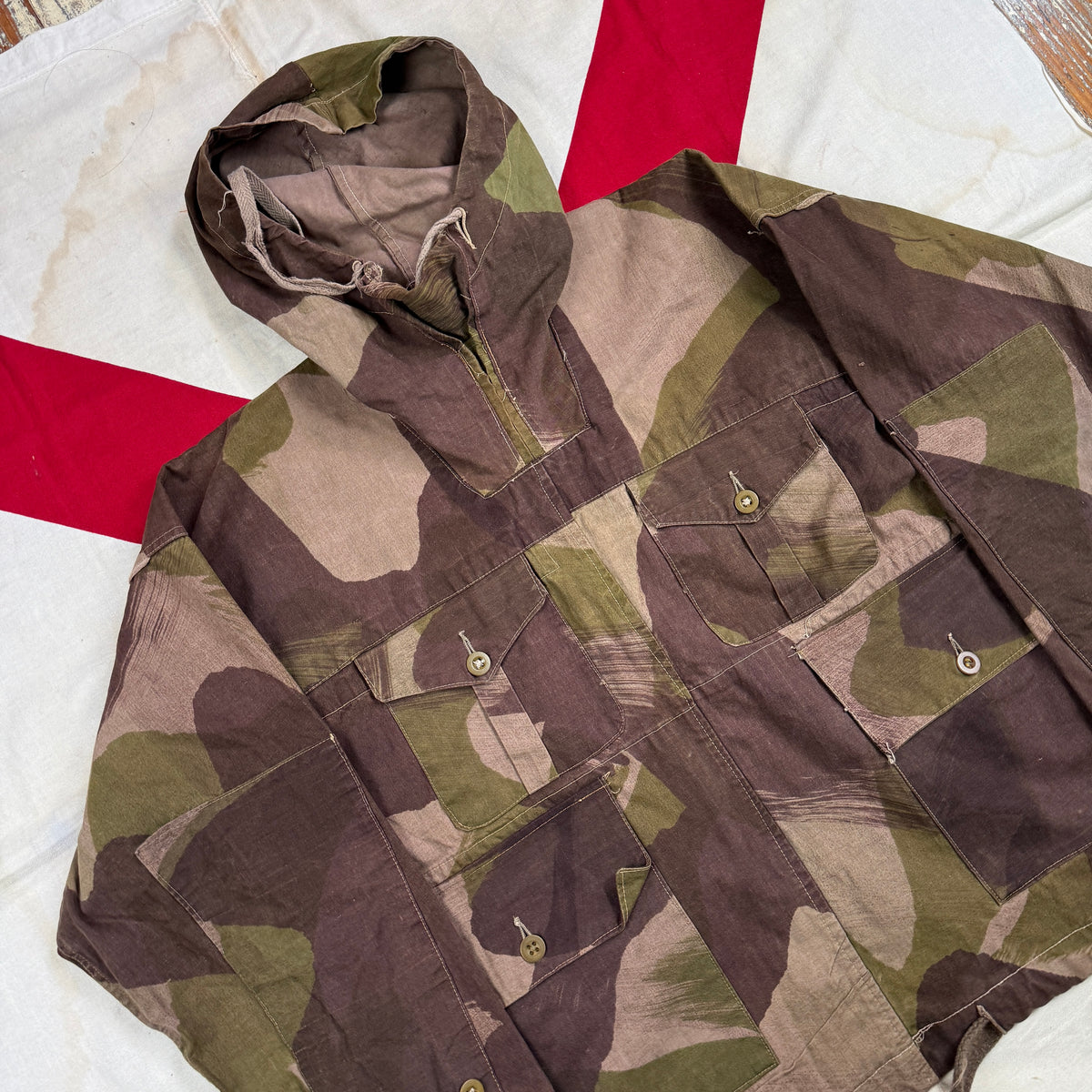British Army WW2 Windproof Camo Smock - Rare Canvas Version