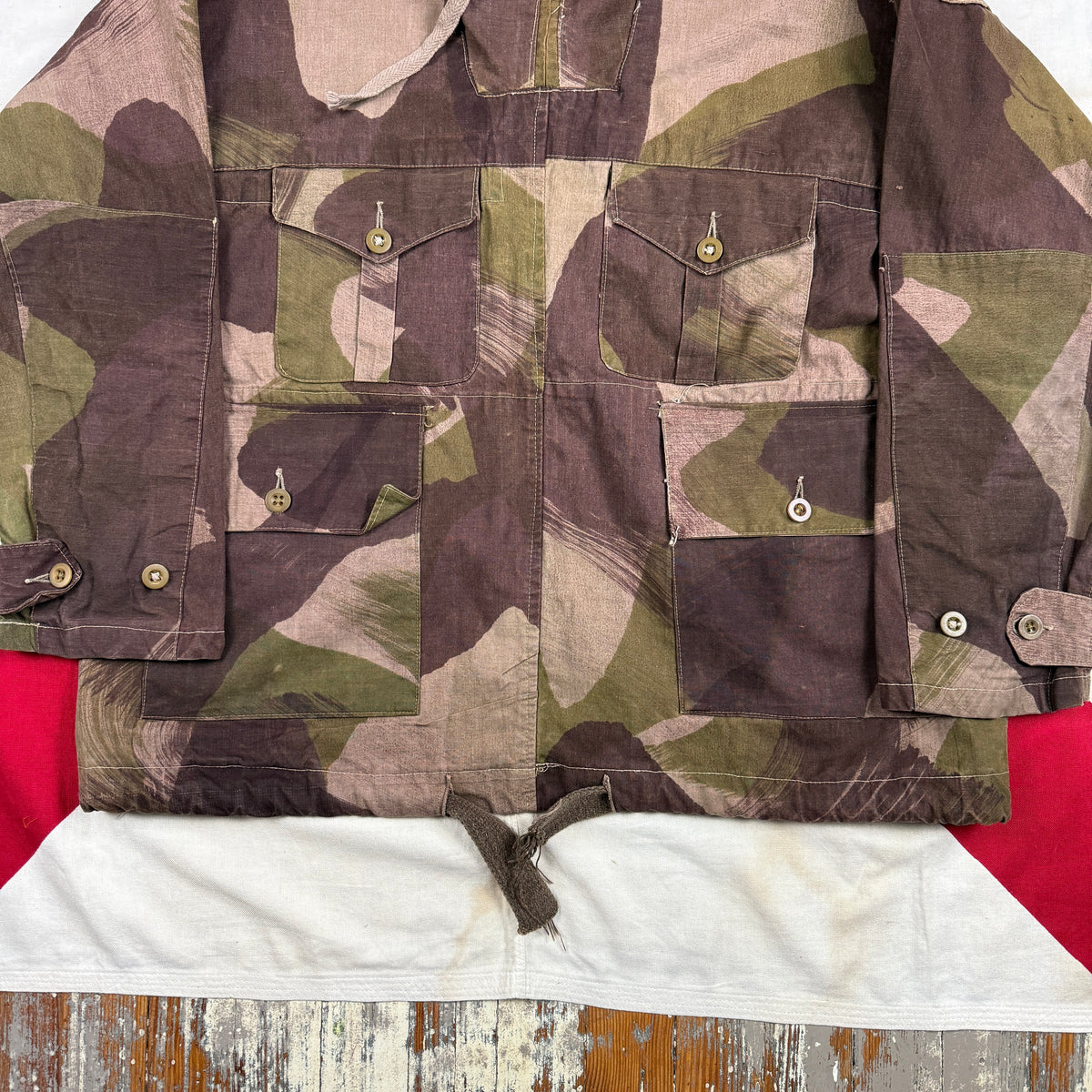 British Army WW2 Windproof Camo Smock - Rare Canvas Version