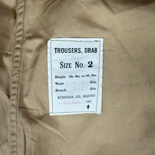 Load image into Gallery viewer, British Army WW2 Windproof Trousers Drab - Deadstock
