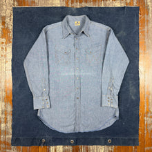 Load image into Gallery viewer, Wrangler 1950s Denim 27MW Asymmetric Pocket Western Shirt
